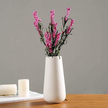 HIBNOPN Dekovase Vase Weiß, Keramik Vase Ideal zur Lagerung von Trockenblumen Blumen