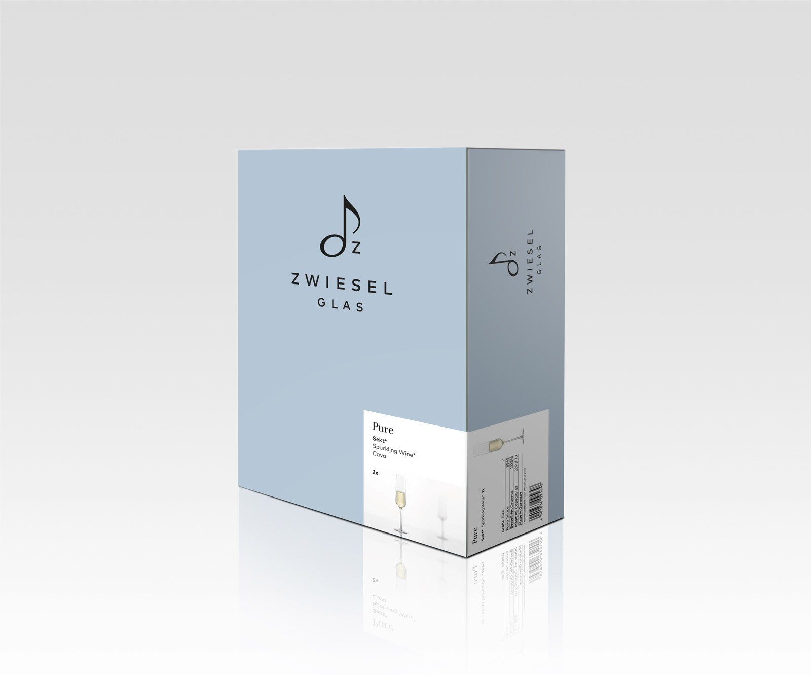 Zwiesel Glas Sektglas Pure Sektgläser 209 ml 2er Set, 2-tlg., Glas