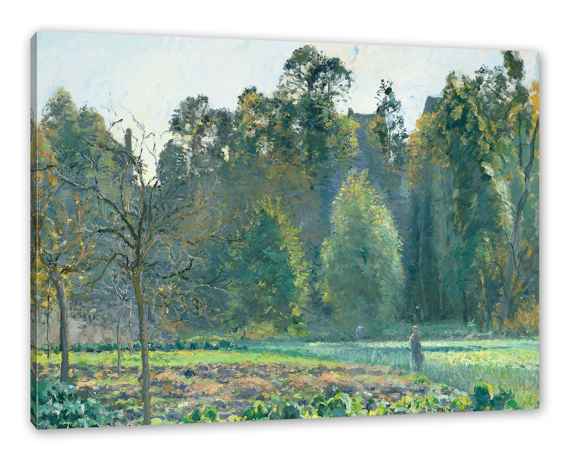 Pixxprint Leinwandbild Camille Pissarro - Le champ de chou Pontoise, Camille Pissarro - Le champ de chou Pontoise (1 St), Leinwandbild fertig bespannt, inkl. Zackenaufhänger