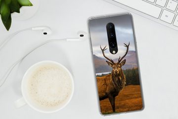 MuchoWow Handyhülle Hirsche - Berge - Wasser - Landschaft - Tiere - Bäume, Phone Case, Handyhülle OnePlus 7 Pro, Silikon, Schutzhülle