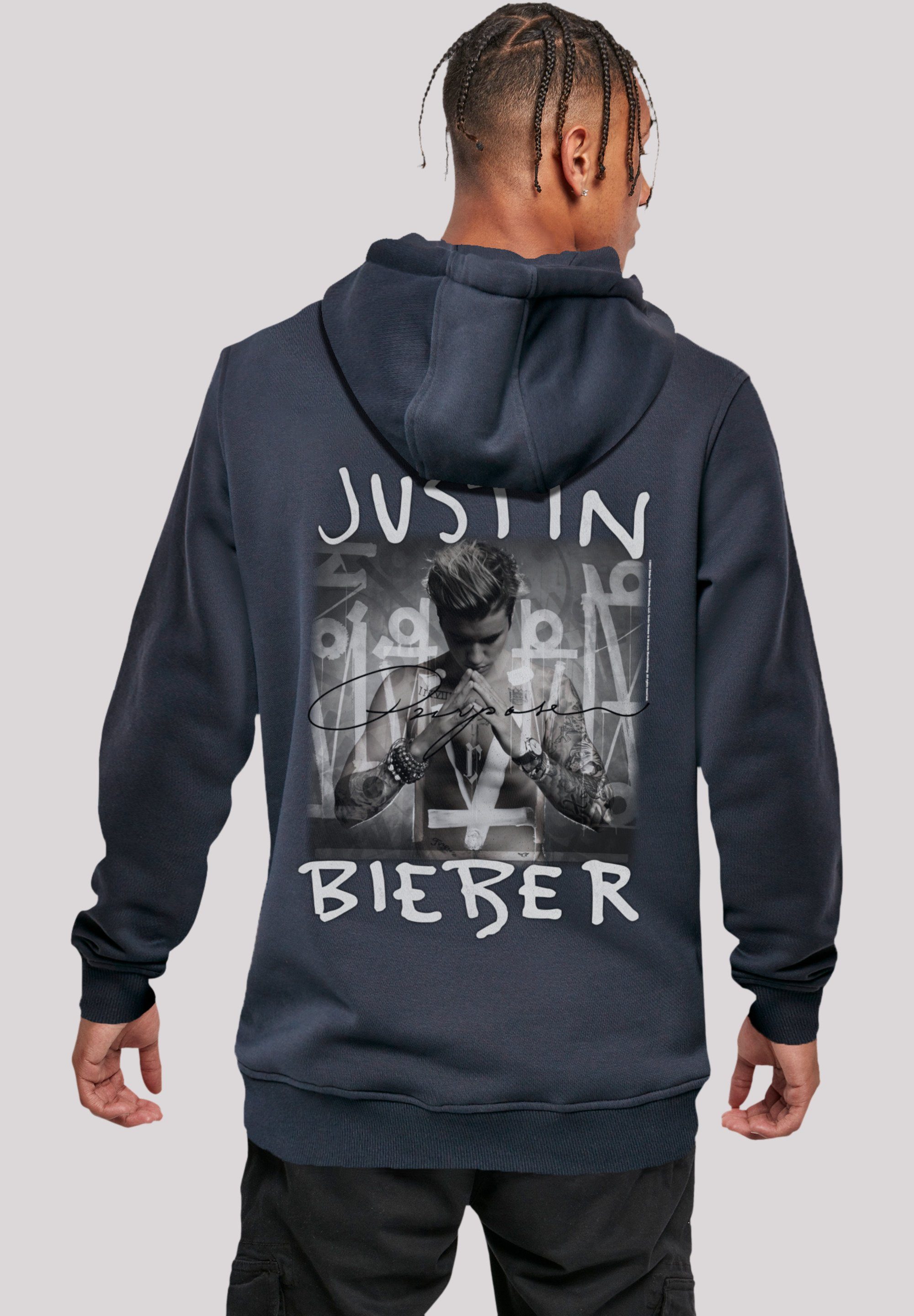 Cover Musik, navy Off F4NT4STIC Hoodie Purpose Album Bieber Justin Qualität, Premium By Rock