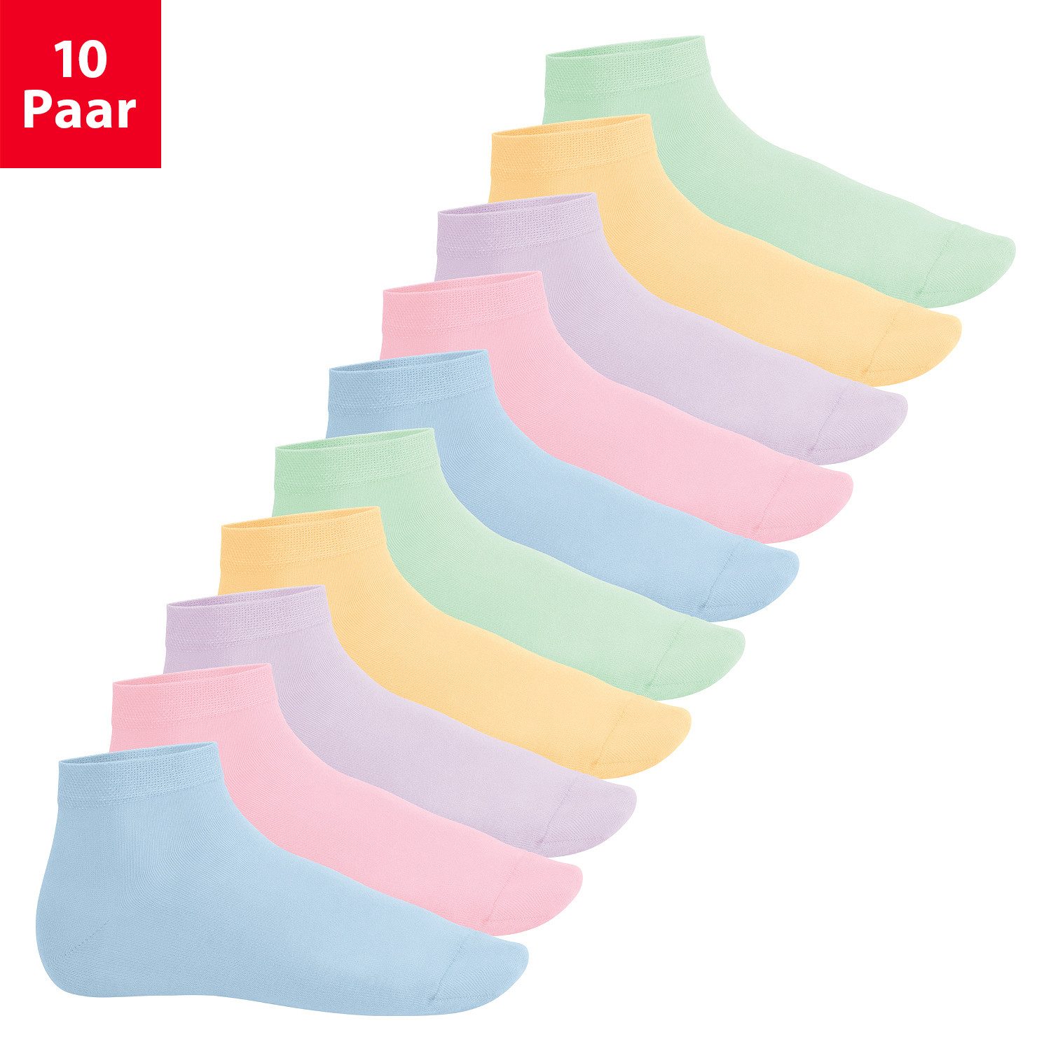 Footstar Kurzsocken EVERYDAY! 10 Paar Quarter Socken Kurzsocken Kurze Baumwoll Socken