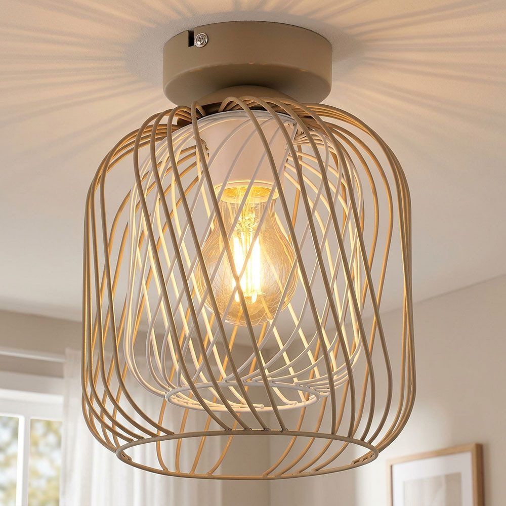 GLOBO LIGHTING LED Deckenleuchte, Leuchtmittel inklusive, Warmweiß, LED Deckenlampe Deckenleuchte Wohnzimmerlampe Metallgeflecht H 24,5 cm