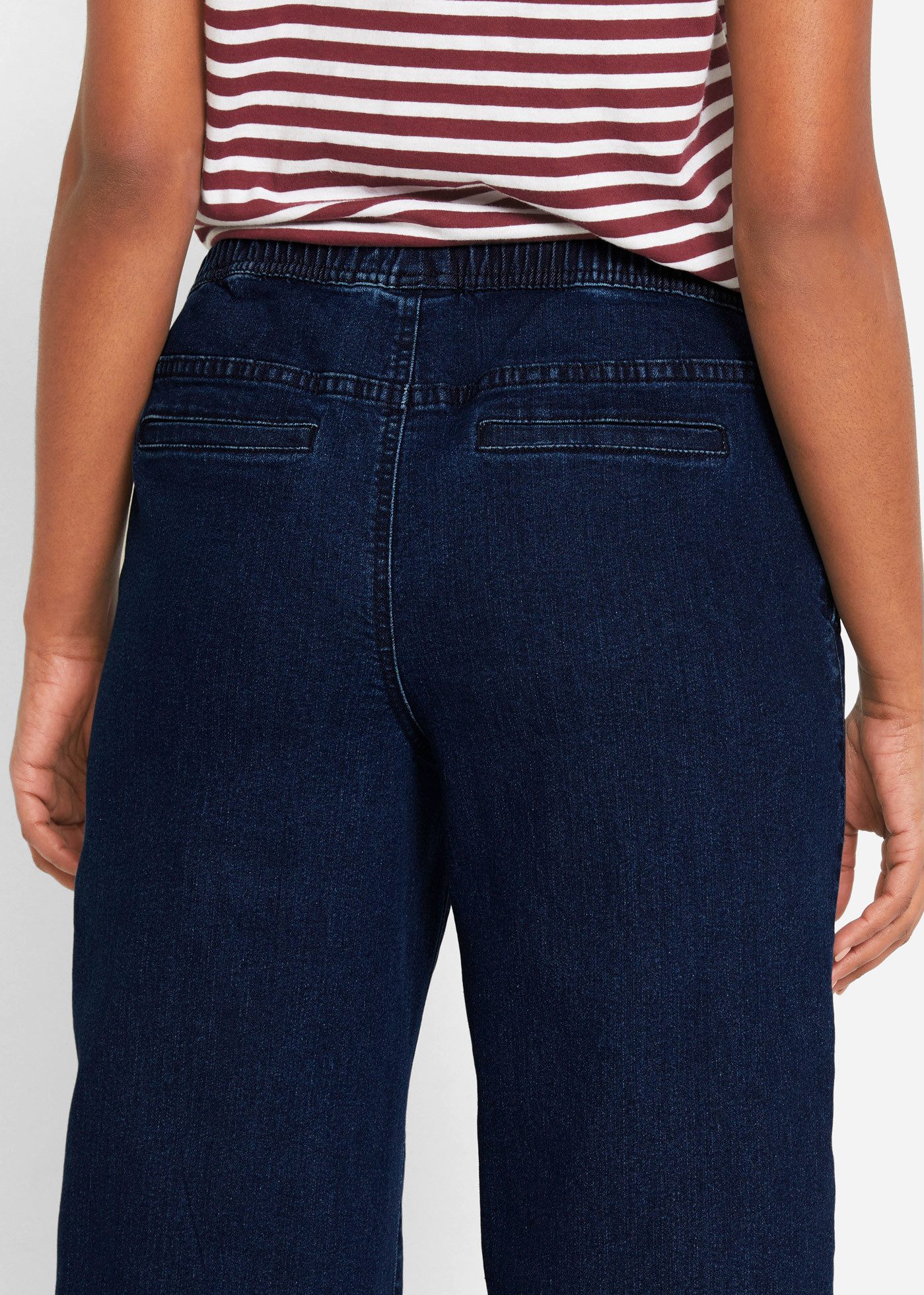 bonprix Weite Jeans Loose Fit Passform, mit elastischem Bund und Tunnelzug