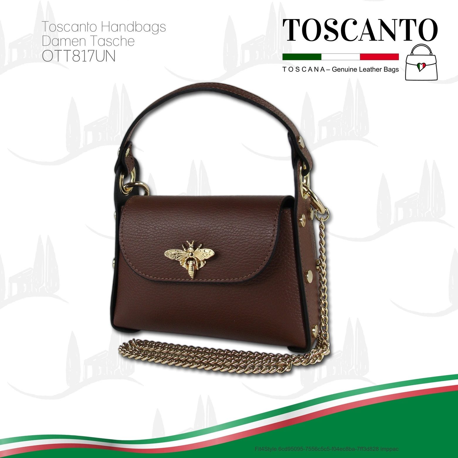 Toscanto Umhängetasche Toscanto Damen Umhängetasche Leder (Umhängetasche, Umhängetasche), Damen Tasche Echtes Leder braun, Made-In Italy