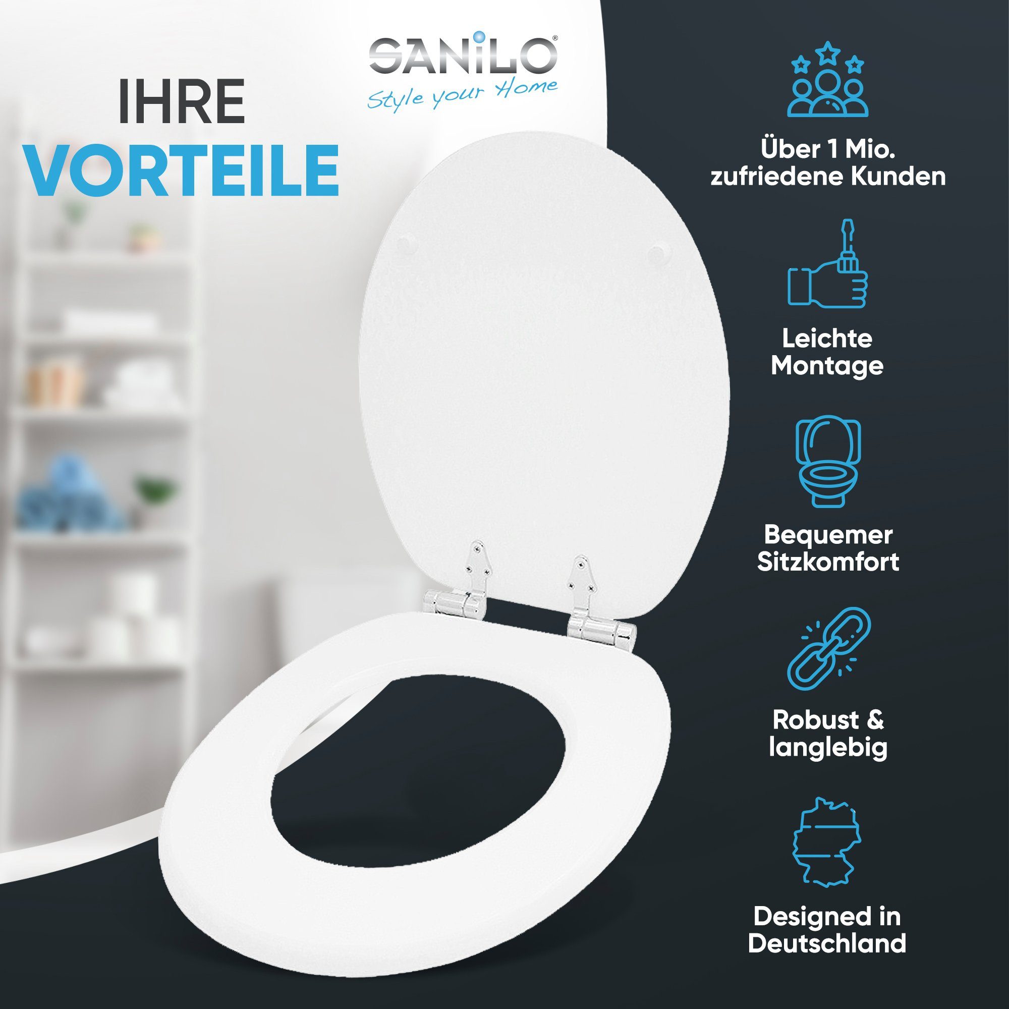 Sanilo WC-Sitz Weiß, mit Absenkautomatik, hochwertig günstig online kaufen