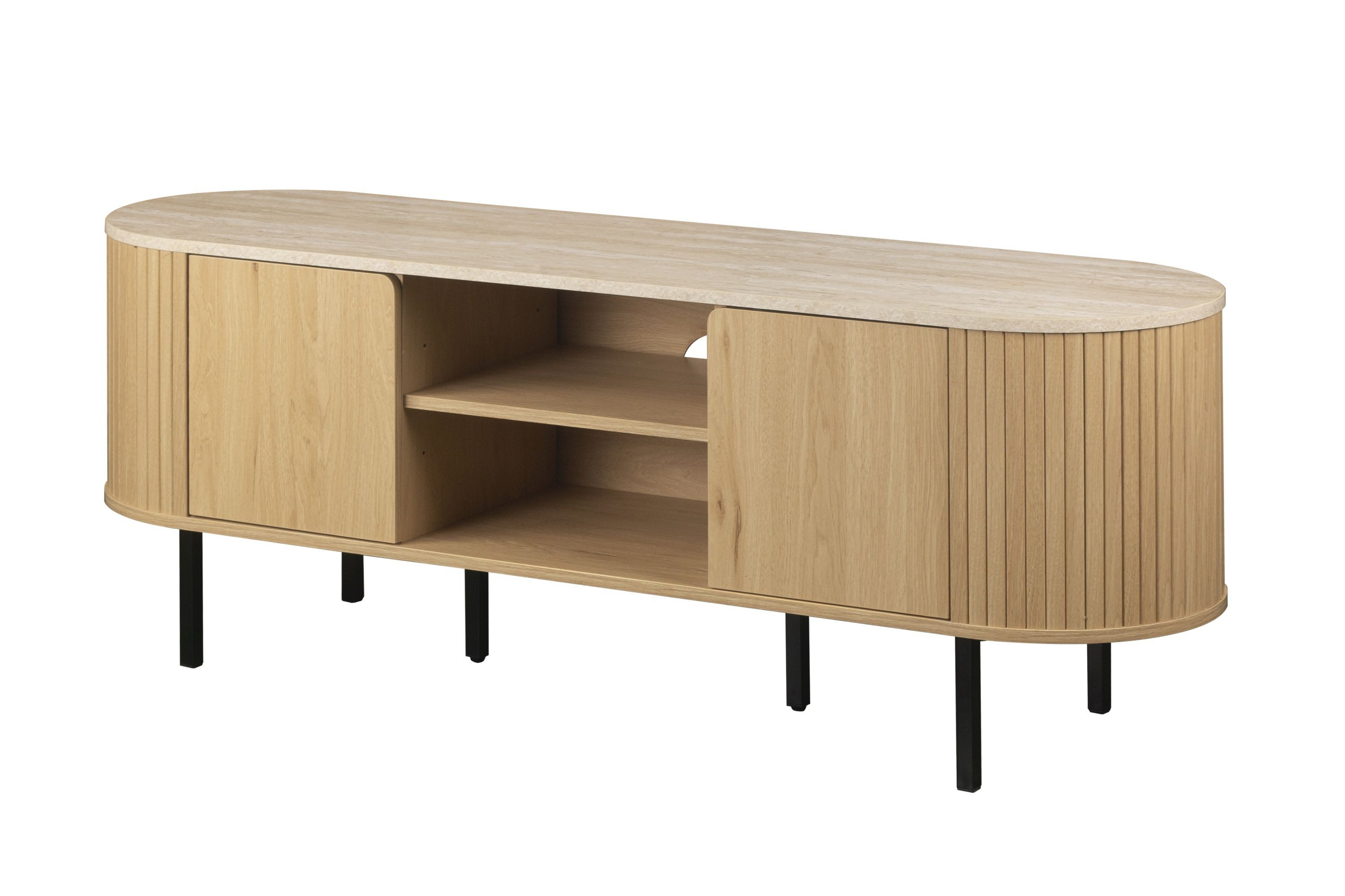 Finori TV-Board, in Dekor Travertin / Dekor Eiche B/H/T: 140x52x40 cm