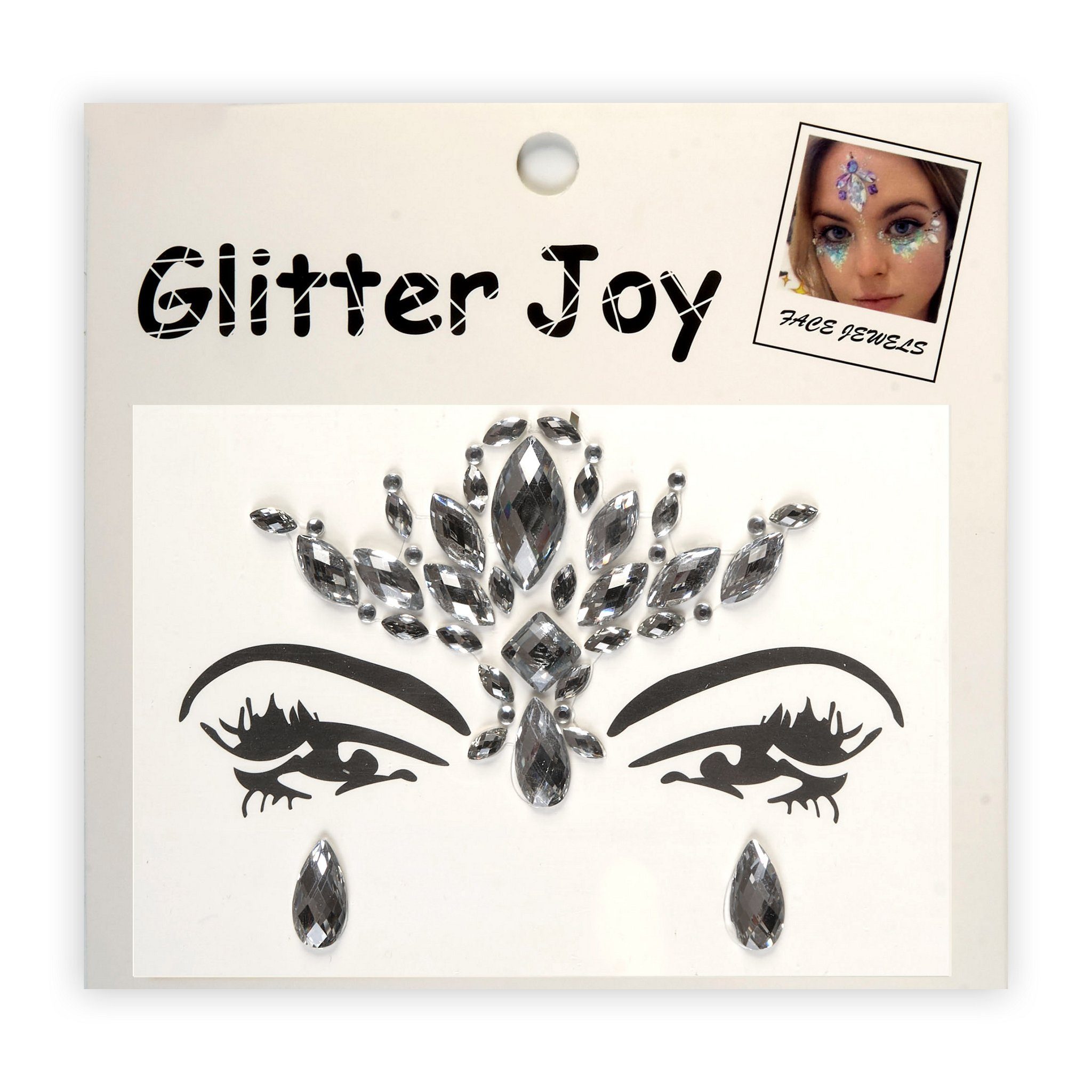 Metamorph Theaterschminke Glitzerkrone Face Jewels, Selbstklebender Glitzerschmuck für Deinen Festival-Look!