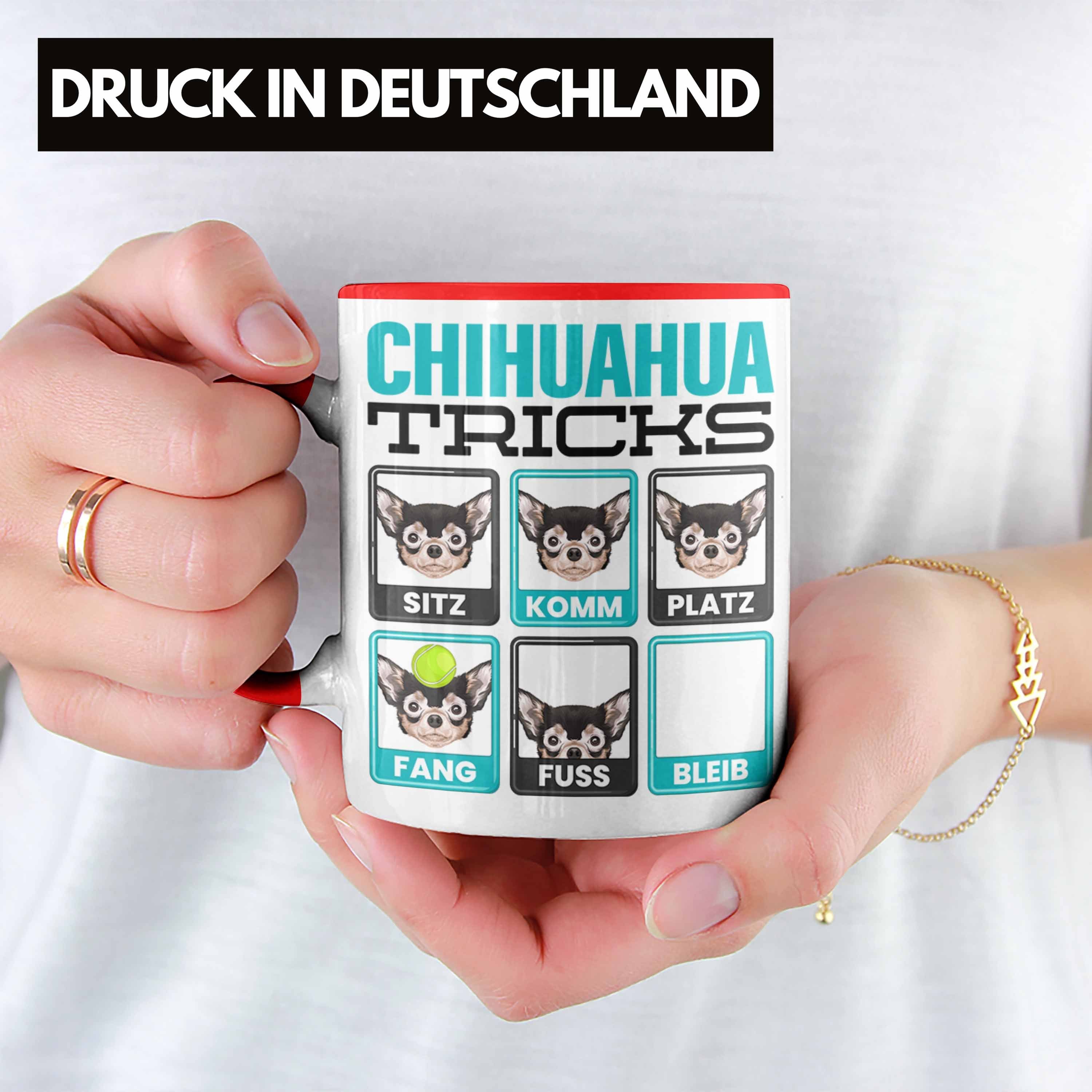 Trendation Geschenkidee Besitzer Lustiger Spruch Tasse Chihuahua Chihuah Rot Geschenk Tasse
