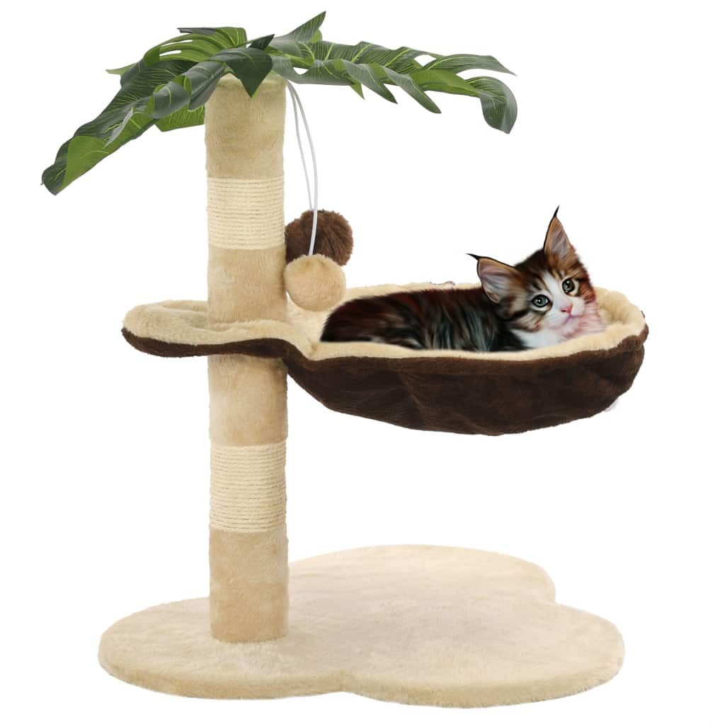 vidaXL Kratzbaum Katzen-Kratzbaum mit Sisal-Kratzstange 50 cm Beige und Braun