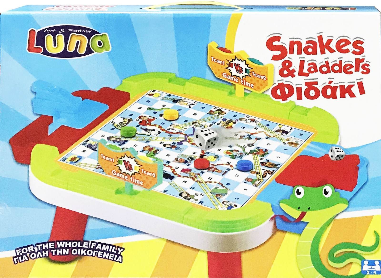 Diakakis Spiel Spieltisch mit Brettspiel Leiterspiel