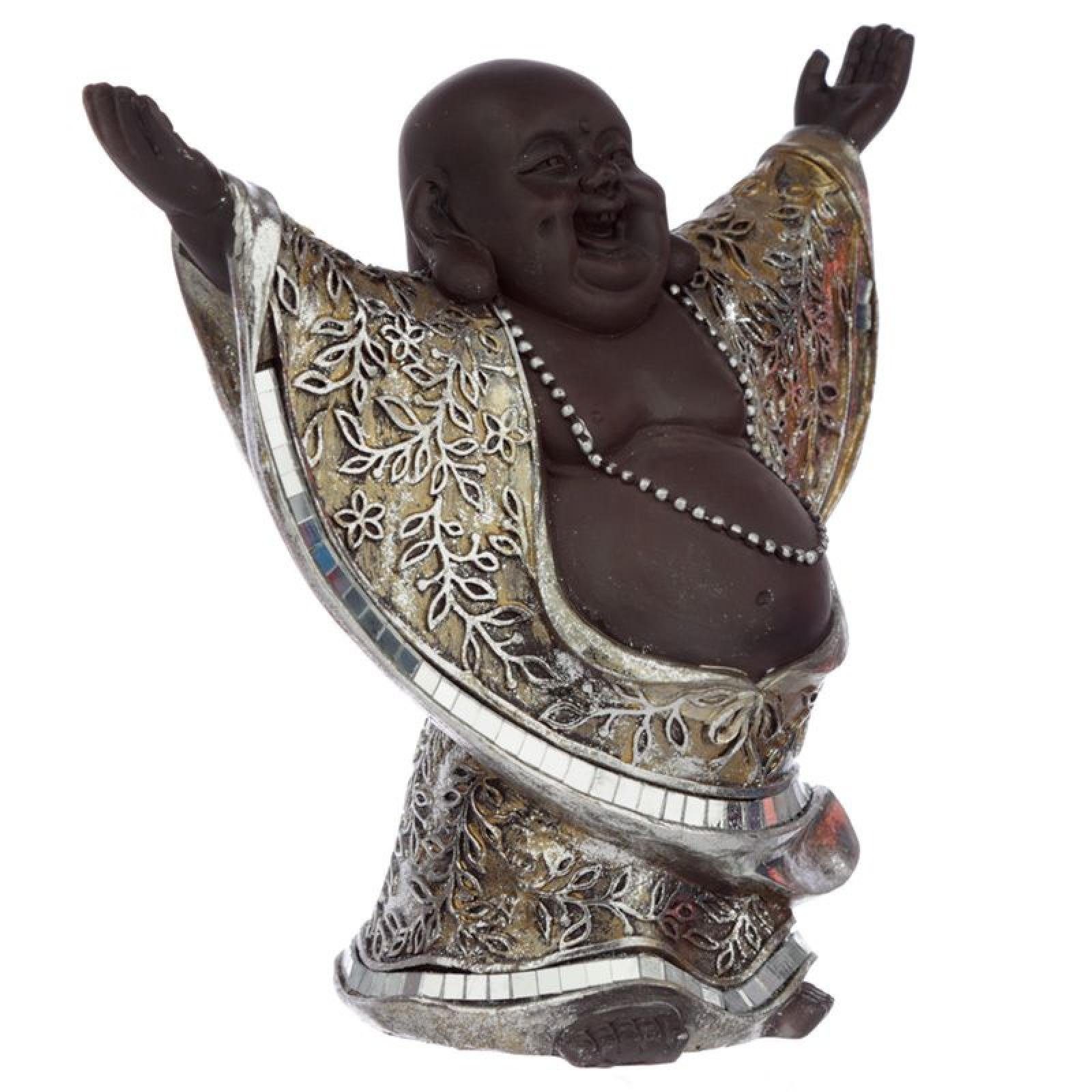 Händen Silber mit Braun oben Lachender Buddha Buddhafigur Chinesischer Puckator und