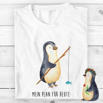 Mr. & Mrs. Panda T-Shirt Pinguin Angler - Weiß - Geschenk, Junggesellenabschied, Shirt, Neusta (1-tlg)
