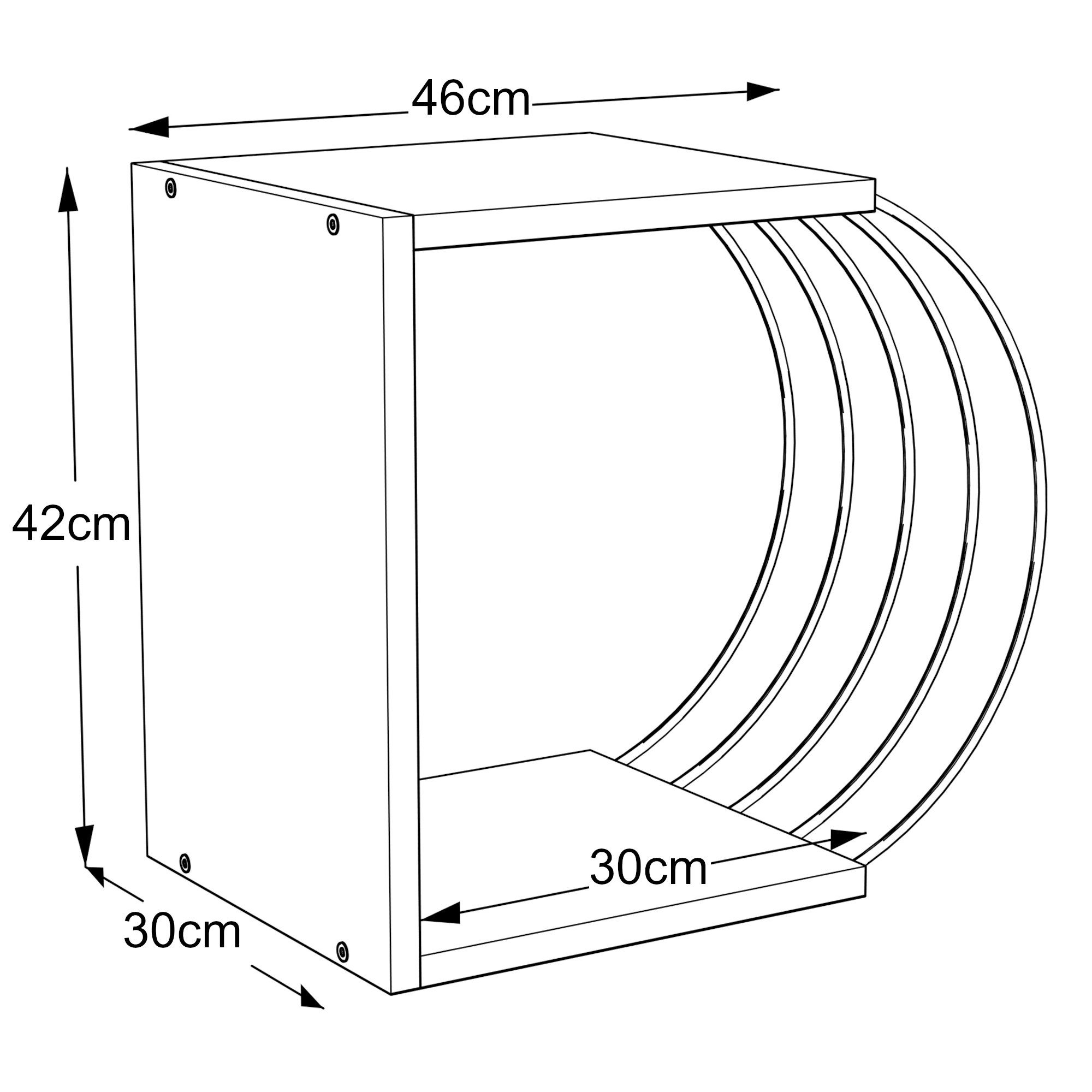 »Vefsn« Walnussoptik/Chrom 46x30x42cm / Beistelltisch, Chrom Walnussoptik en.casa Couchtisch