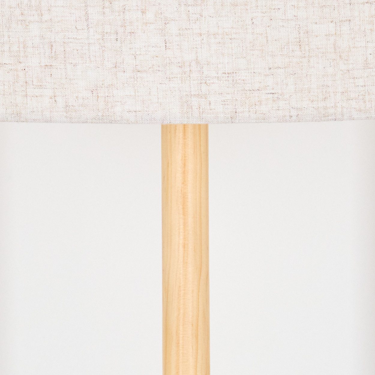 hofstein Stehlampe Stehlampe mit Holzfuß und Schirm aus Stoff, ohne Leuchtmittel, Boho-Style, skandinavisches Design (40 cm), Fußschalter, 1 x E27