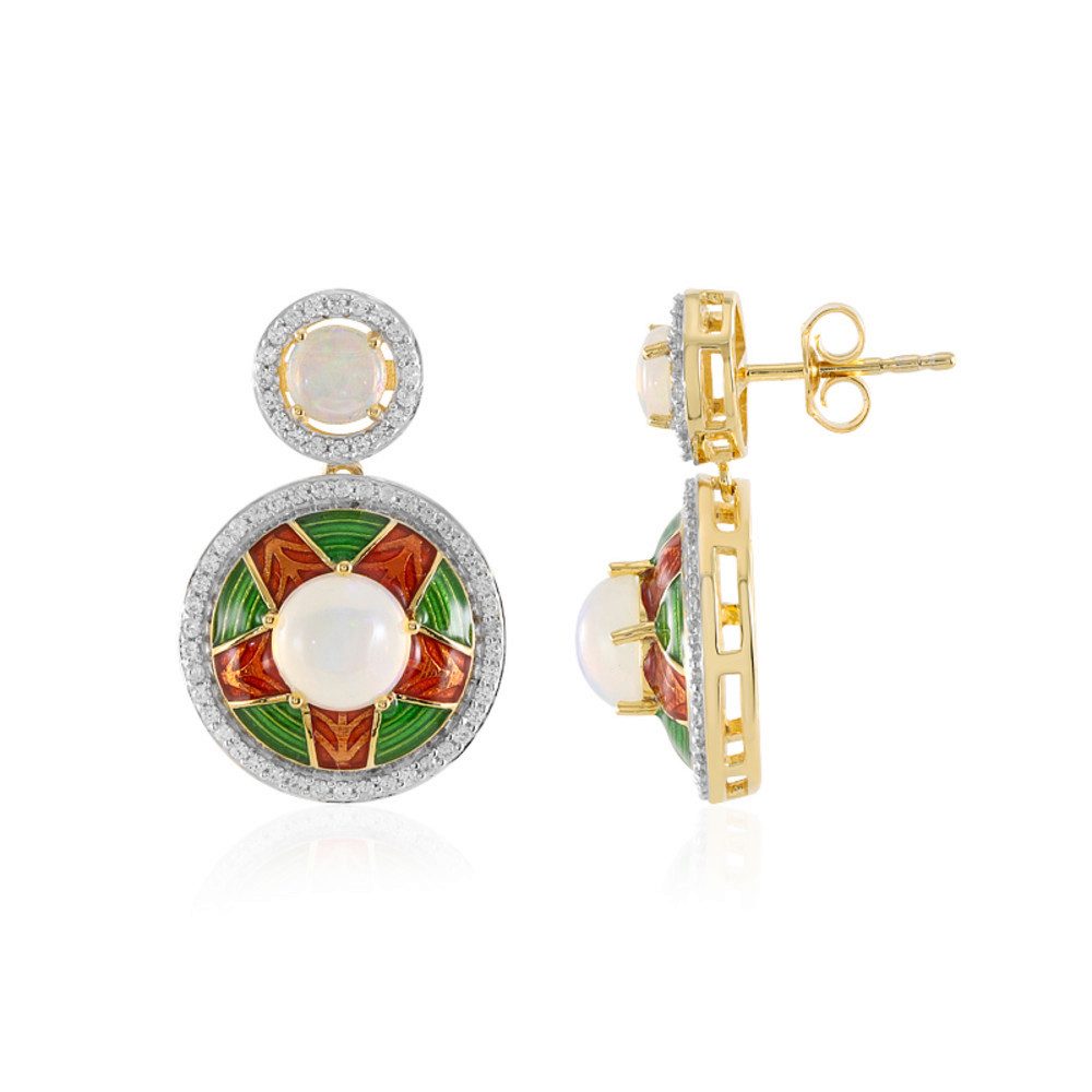 Cavill Ohrring-Set Cavill Сережки Damen, 925er Silber vergoldet mit 2,85 ct Zirkon (2-tlg)