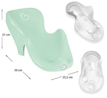 Tega-Baby Babybadewanne 5 Teile SET – DUCK Grün + Ständer Weiss - Babybadeset Wanne 86 cm, (Made in Europe Premium-Set), **Wanne + Sitz +Topf +WC Aufsatz + Hocker + Ständer**