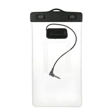 K-S-Trade Handyhülle für Samsung Galaxy S23+, Wasserdichte Hülle + Kopfhörer transparent Jogging Armband