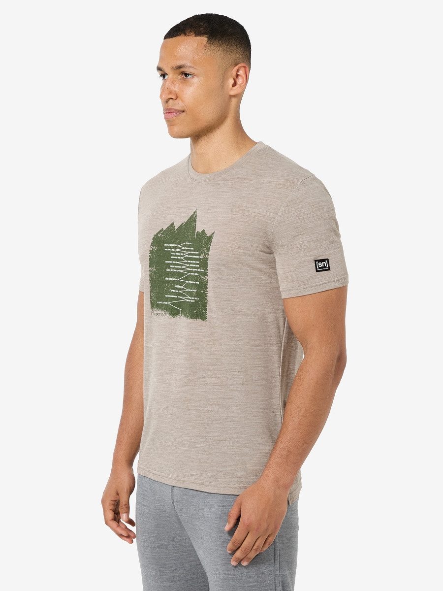 SUPER.NATURAL Funktionsshirt für Herren, Merino M MOUNTAIN TRAIL TEE mit Berg-Motiv, atmungsaktiv