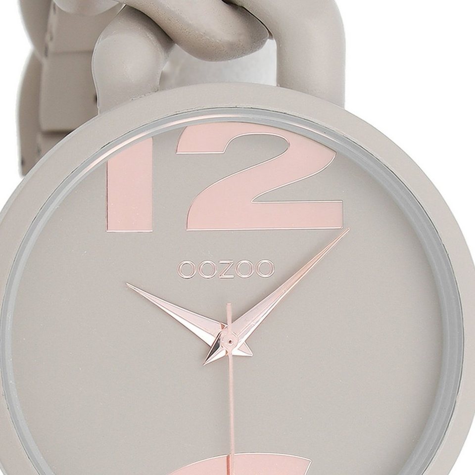 OOZOO Quarzuhr Oozoo Damen Armbanduhr Timepieces Analog, Damenuhr rund,  groß (ca. 40mm) Kunststoffarmband, Fashion-Style