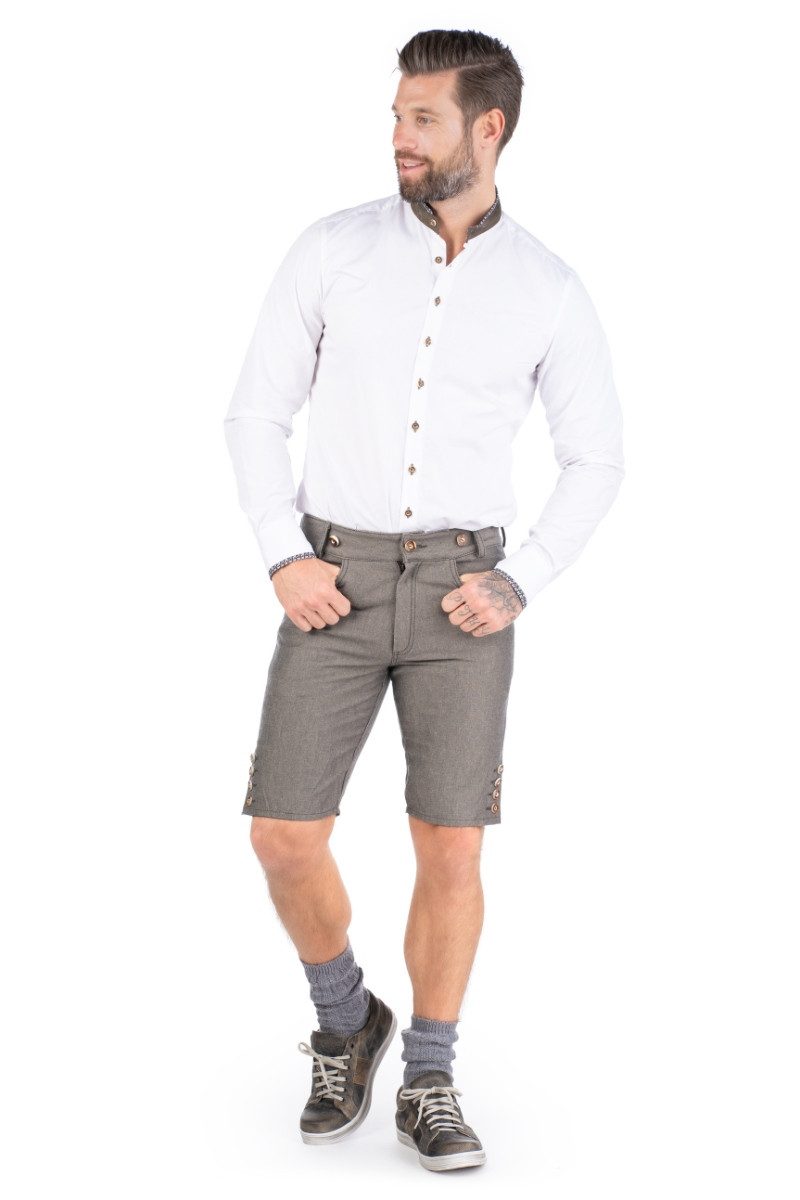 Hammerschmid Trachtenjeans Trachtenhose Herren - FELDWIES - beige/grau meliert