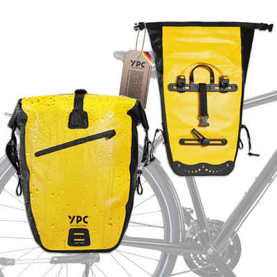 YPC Fahrradtasche "Traveller" Fahrradtasche für Gepäckträger XL, 27L, 55x35x20cm, Tragegriff, verschweißte Nähte, Reflektoren, praktisch, stabil