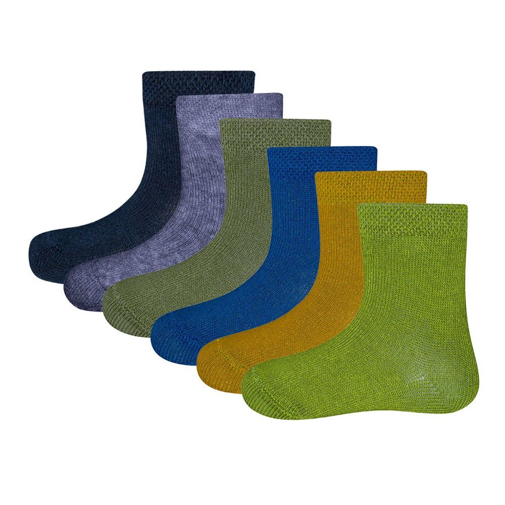 Ewers Socken Socken Uni (6-Paar) blau-grün