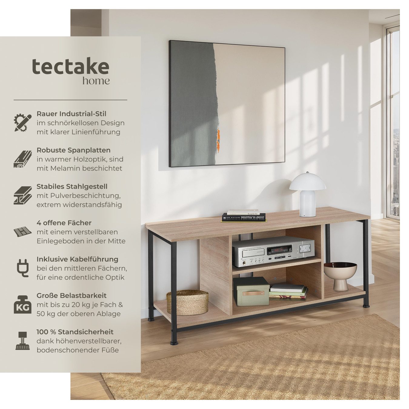 tectake Lowboard TV-Regal, Industrial Style günstig online kaufen