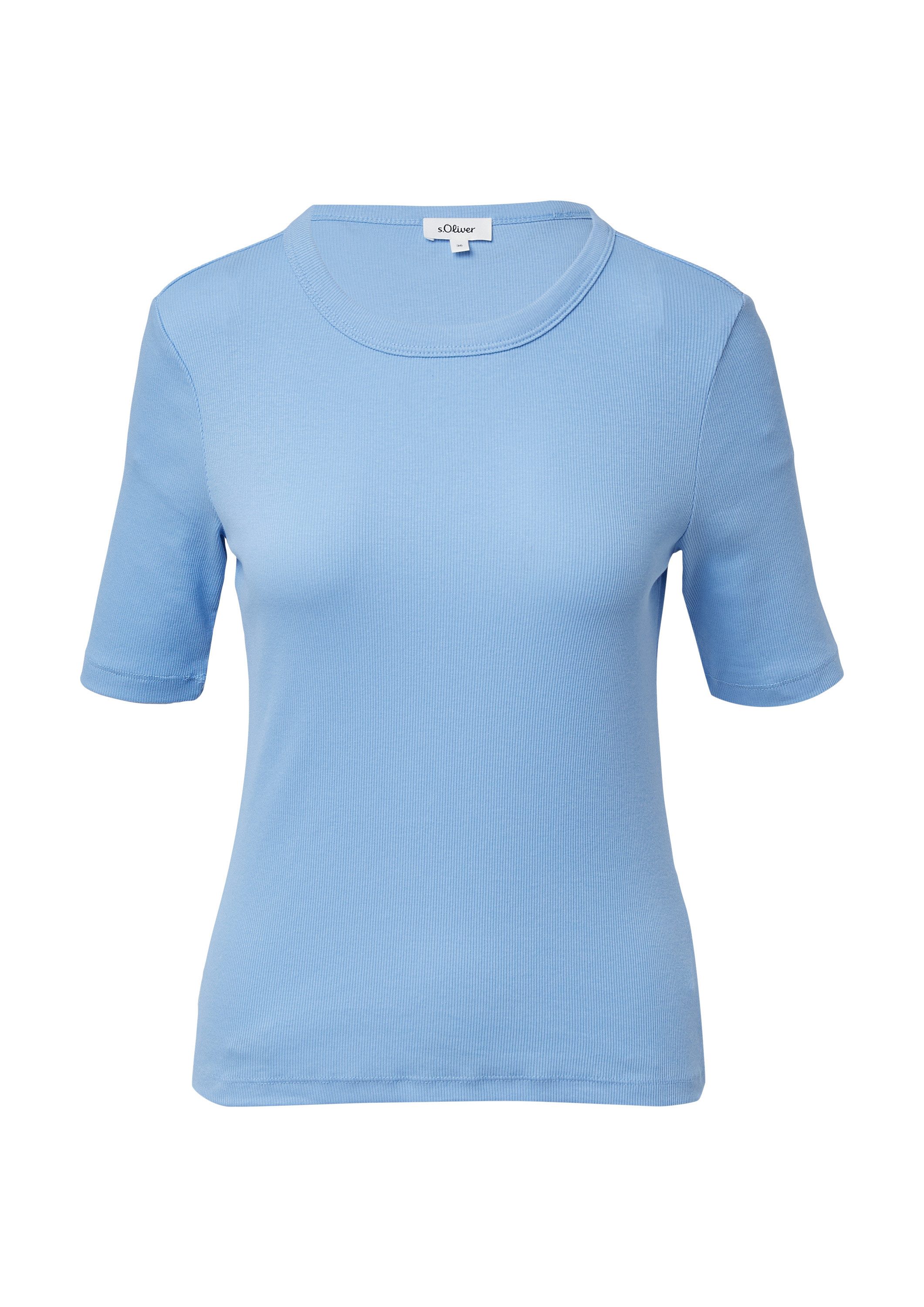 s.Oliver Kurzarmshirt T-Shirt Ripp-Shirt im Slim Fit günstig online kaufen