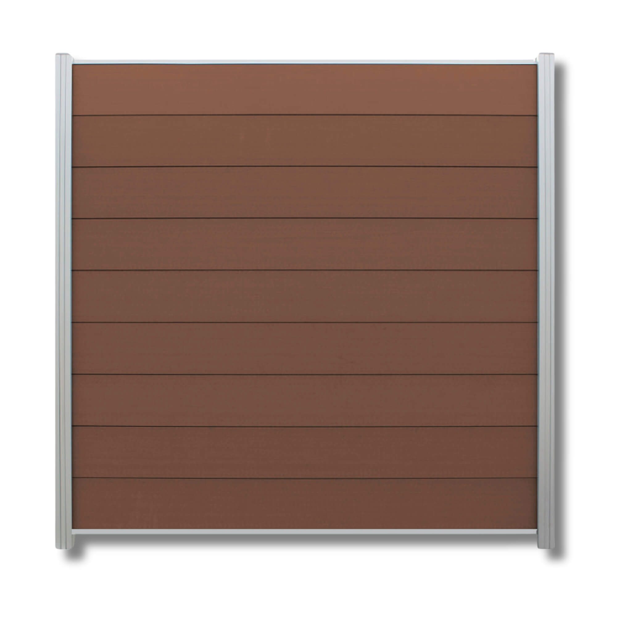WPC Profi Zaun Set Komplettset Sichtschutzzaun Alupfosten Redwood Braun 180x180cm, (Komplettset, mit Start- und Abschlussleisten, Pfosten und Zubehör)