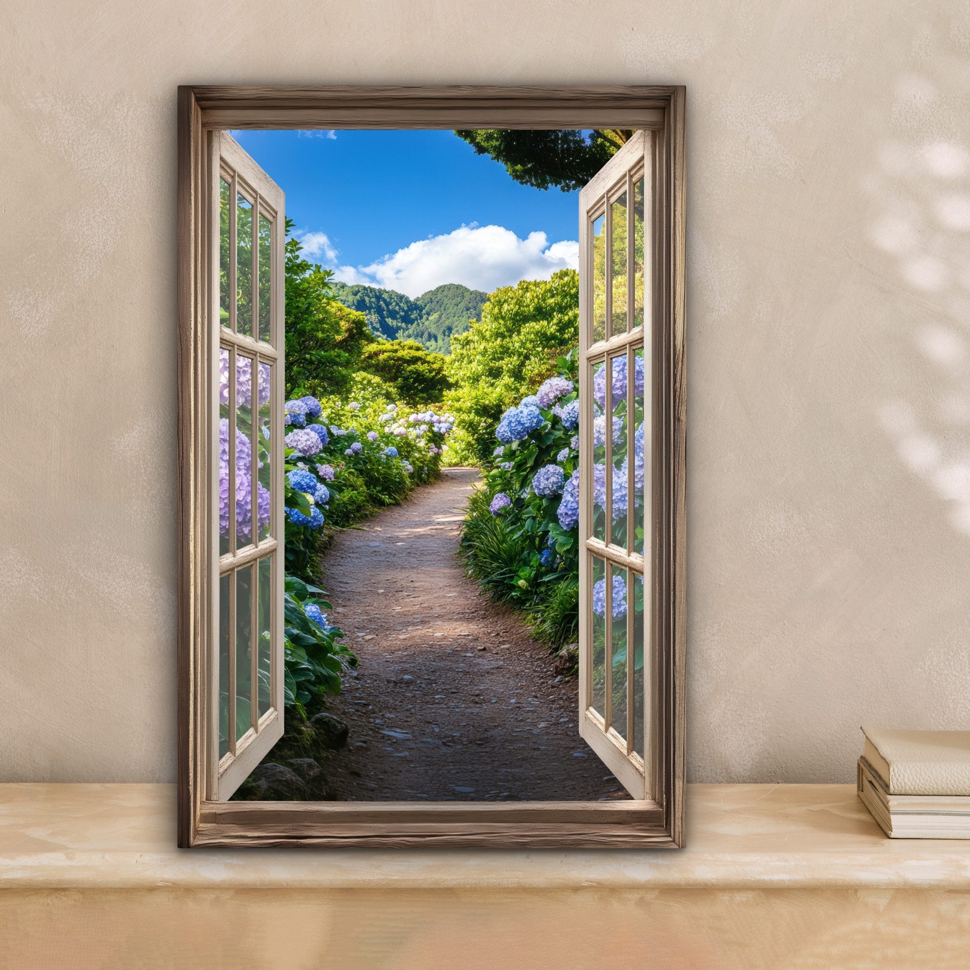 OneMillionCanvasses® Leinwandbild Durchblick - Hortensie - günstig online kaufen