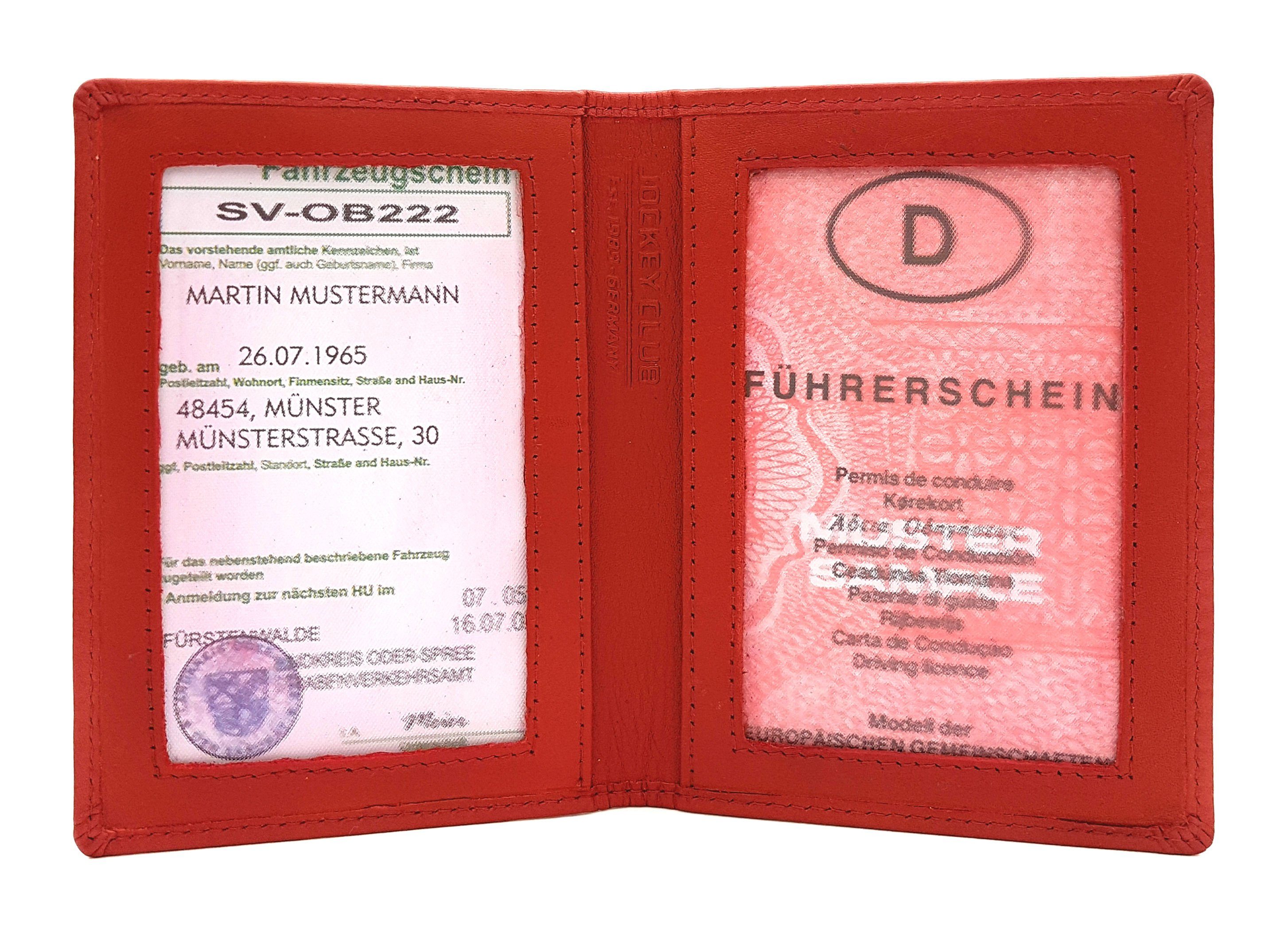 JOCKEY CLUB Brieftasche, kleines Etui, echtes Leder, für KFZ Papiere oder ähnliches