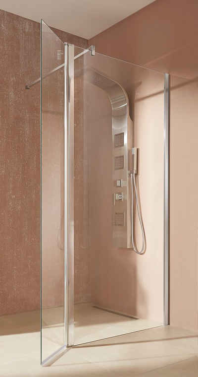 welltime Walk-in-Dusche »Mailand«, Einscheibensicherheitsglas, Duschabtrennung erhältlich in 3 verschiedenen Breiten (90-120cm)