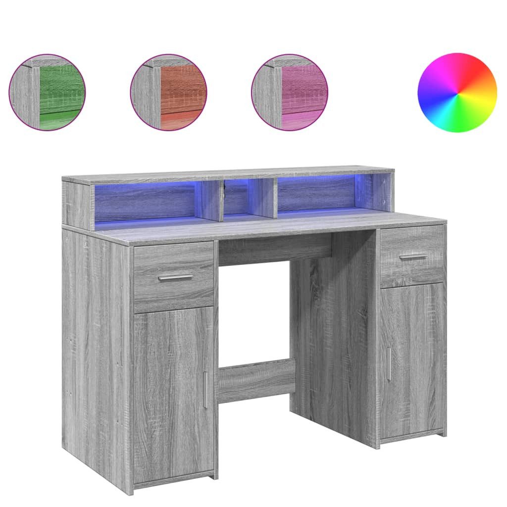 vidaXL Schreibtisch 120 x 55 x 91 cm LED Schreibtisch Bürotisch Arbeitstisch Gamingtisch G