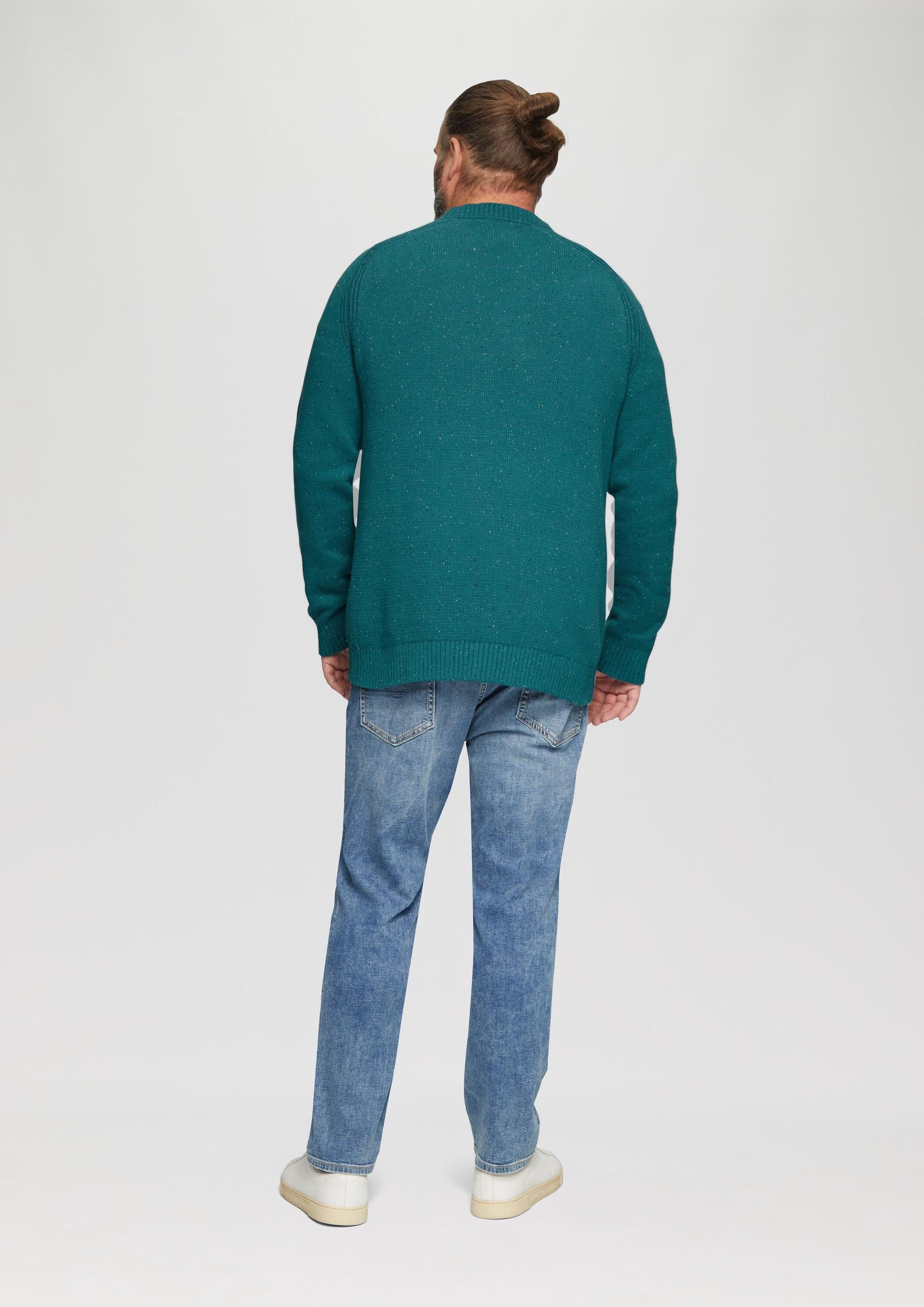 s.Oliver Longpullover Strickpullover Crew-Neck-Pullover mit Farbeffekt