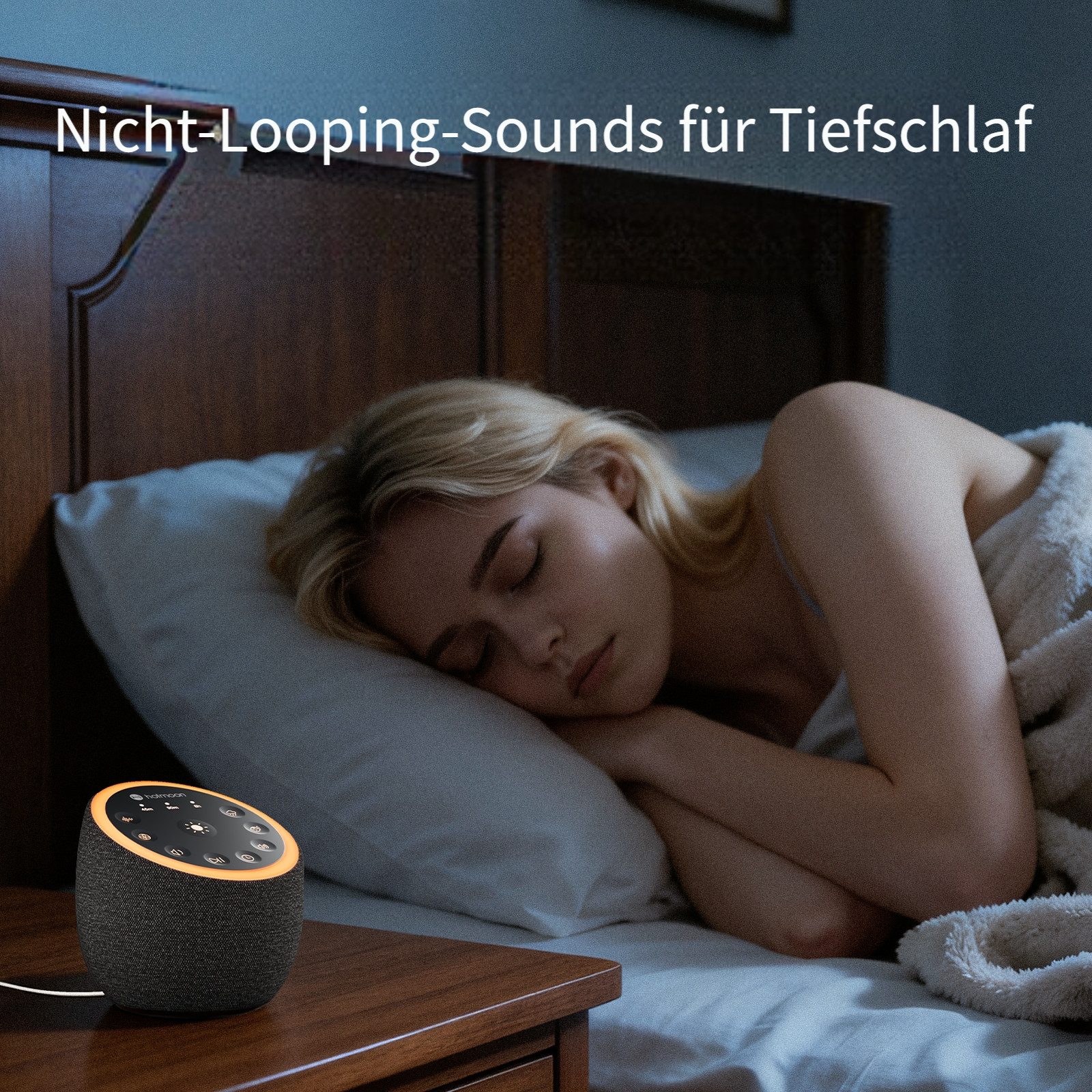 Novostella White Noise Machine 40 Klänge Weißes Rauschgerät für Baby & Erwachsene Lautsprecher 1 (Keine Netzwerkfunktionalität, 5 W, 40 nicht-loopende Klänge, 8 Modi Nachtlichtfarben,45min - 8h Timer)