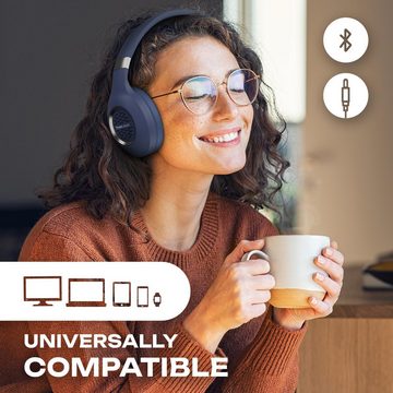 PowerLocus 30 Stunden Spielzeit Headset (Praktische Tragetasche für einfaches Transportieren und Aufbewahren der Kopfhörer unterwegs, perfekt für den aktiven Lebensstil., mit inspirierender Klang, universelle Kompatibilität, robustes Design)