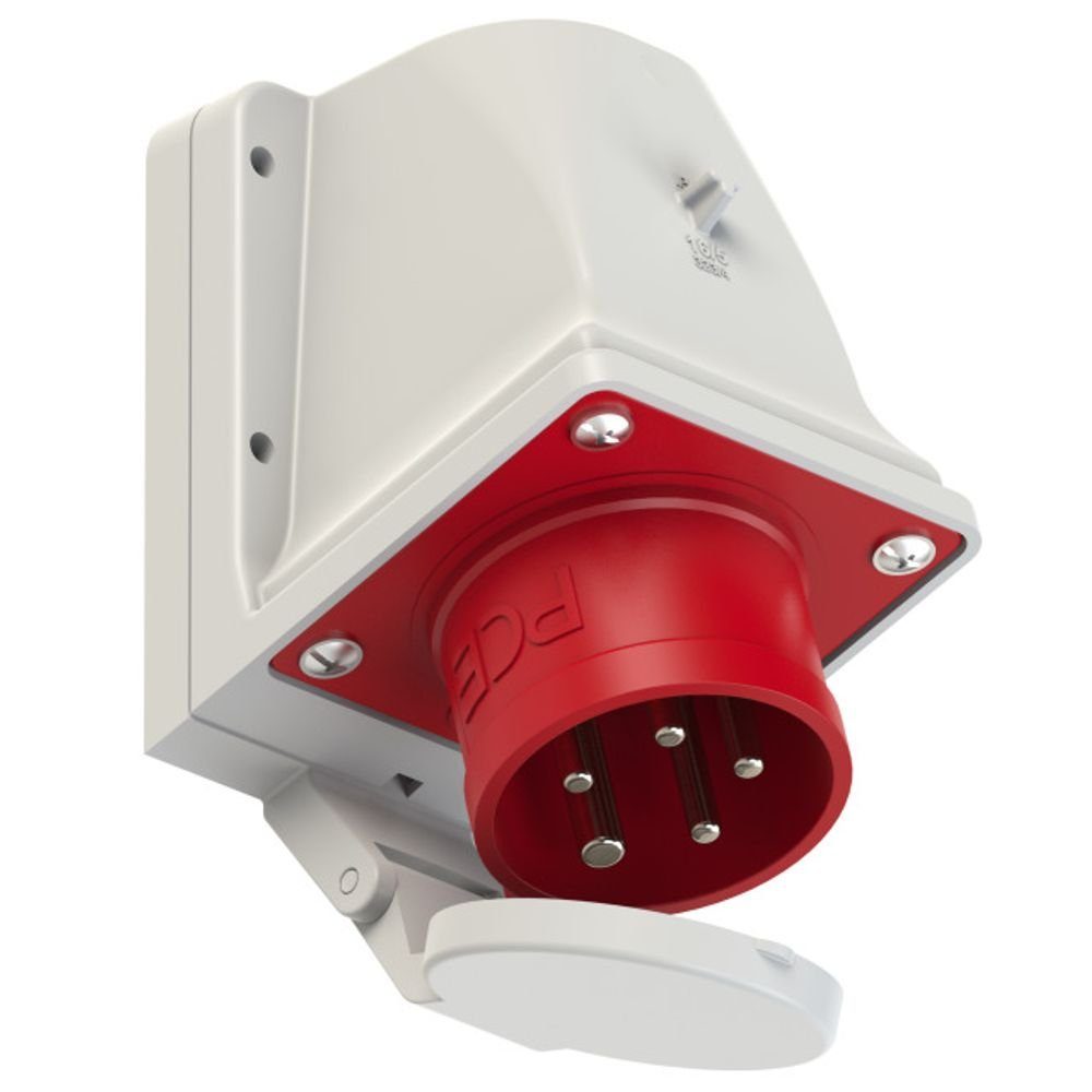PCE CEE-Wandgerätestecker 16A 5p 6h IP44 mit Deckel Elektro-Kabel