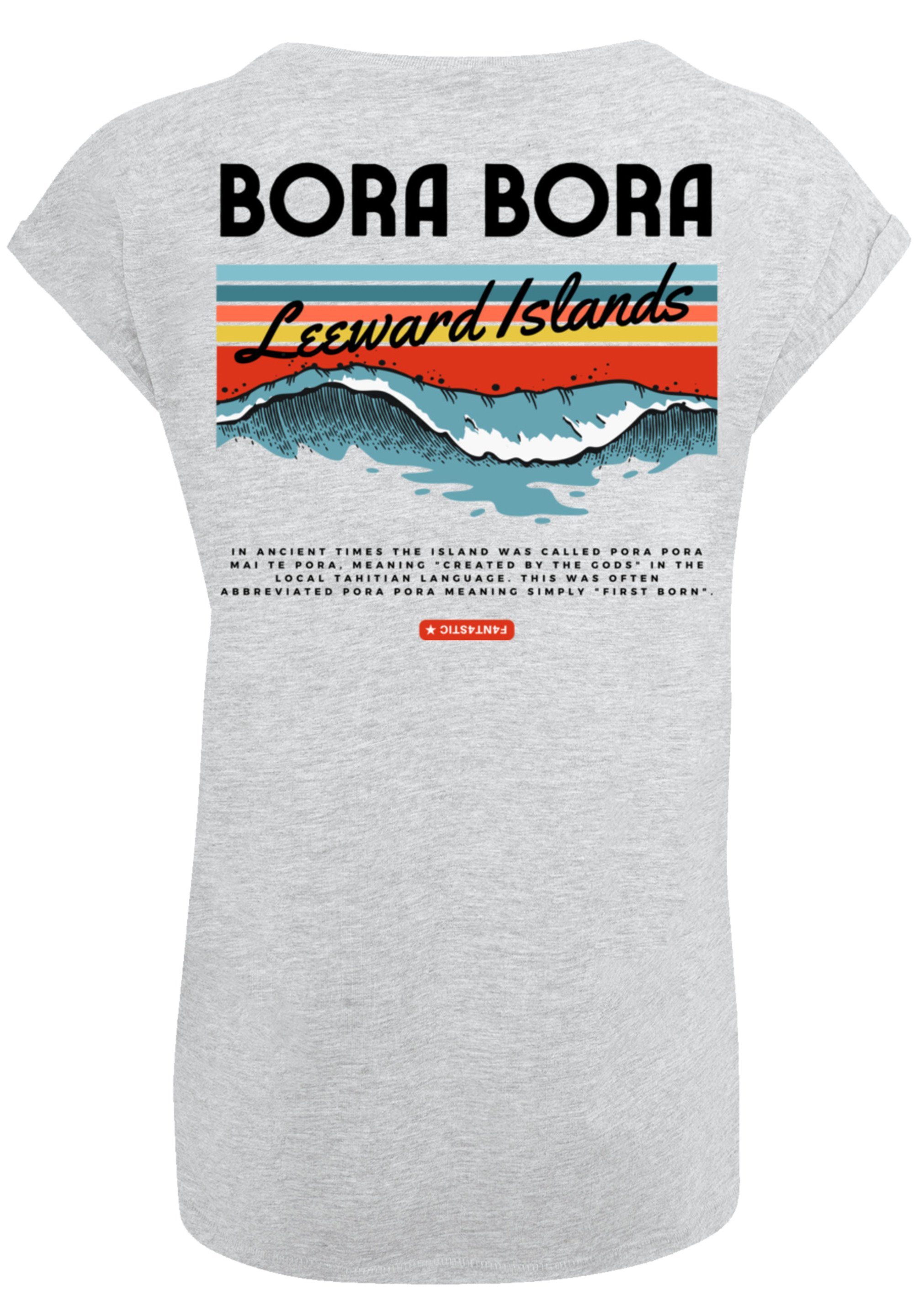 F4NT4STIC T-Shirt PLUS SIZE Bora Bora Leewards Island Print, Das Model ist  170 cm groß und trägt Größe M