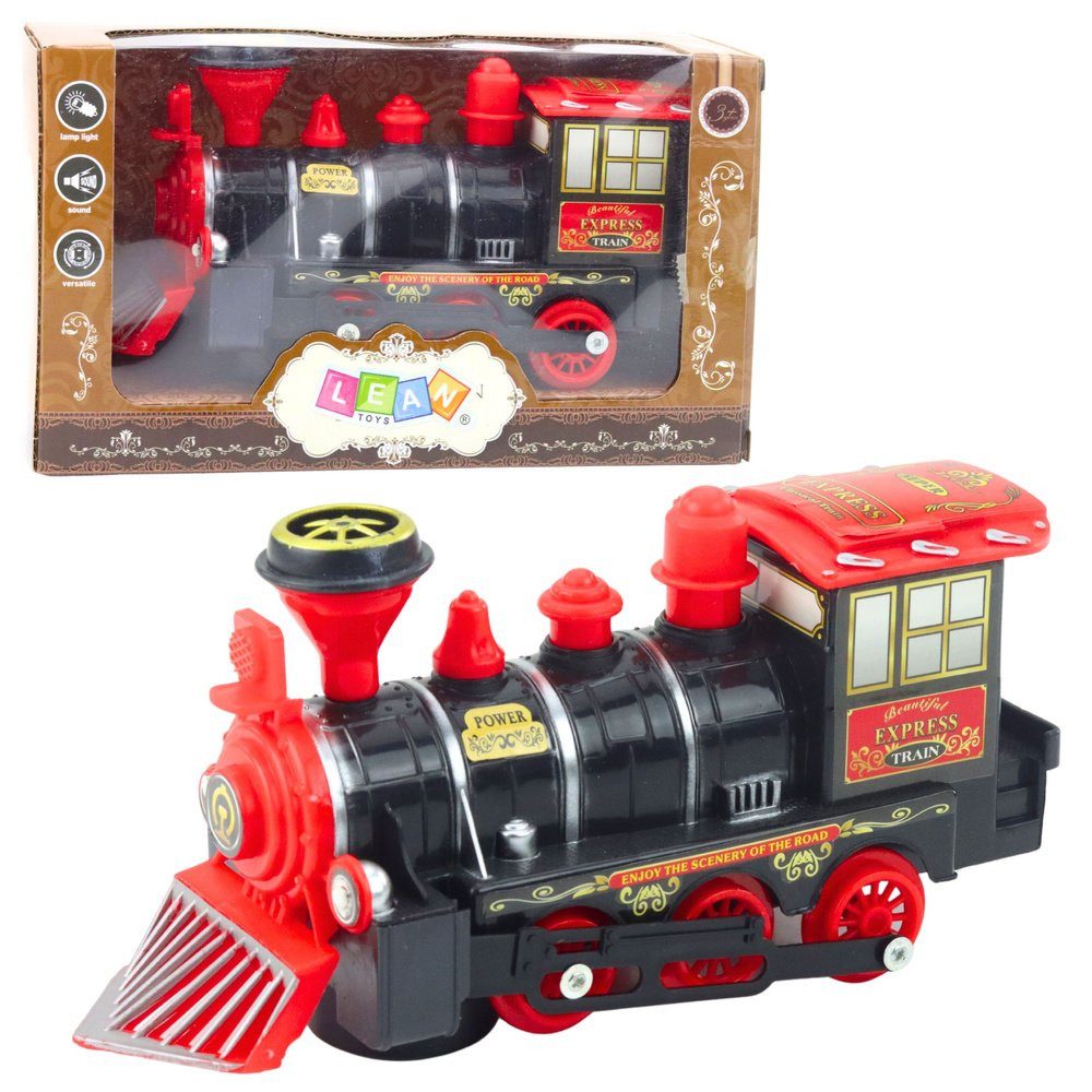 Wisam Lernspielzeug Klassische elektrische Lokomotive, Hindernissensor, Lichter, Geräusche