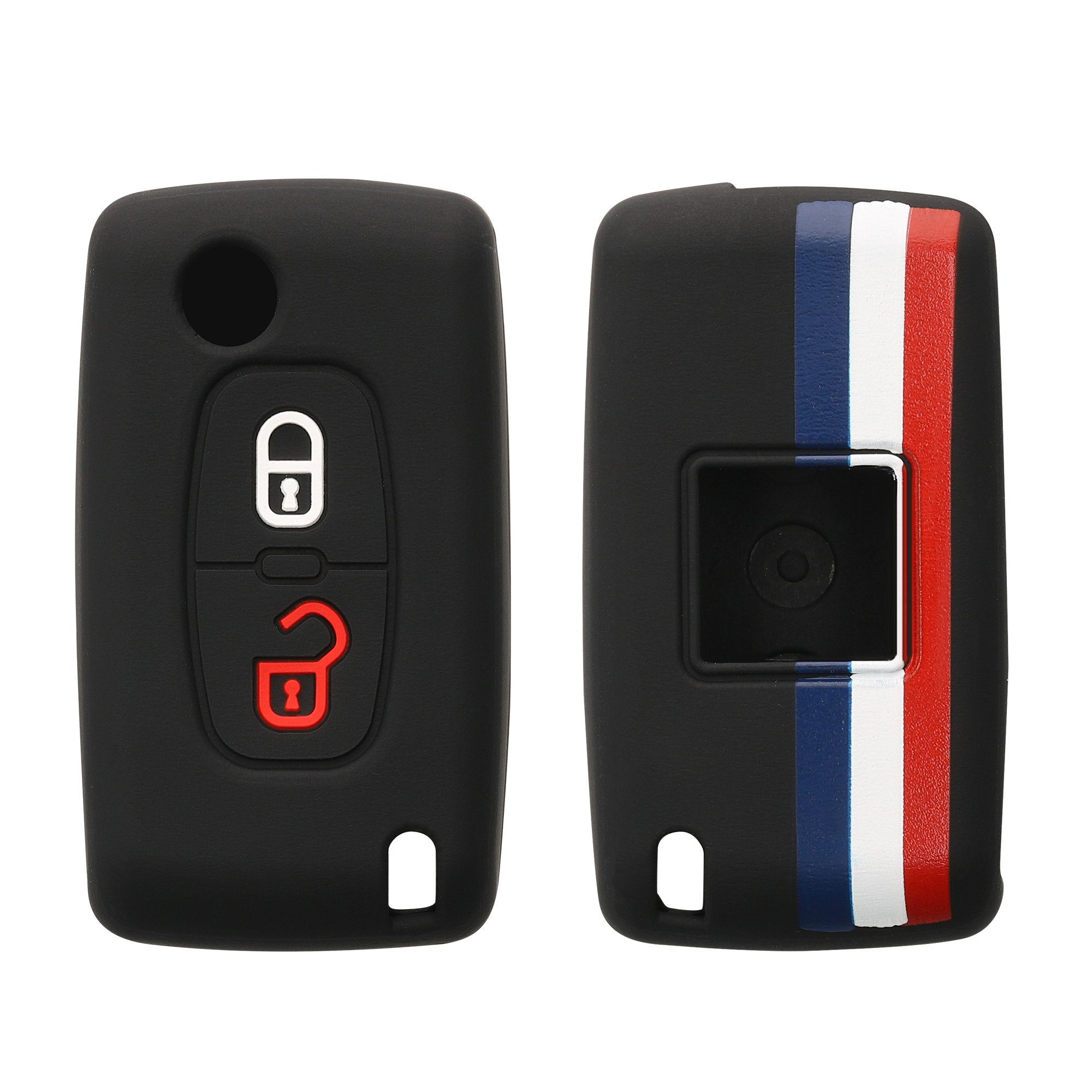 kwmobile Schlüsseltasche Autoschlüssel Hülle für Peugeot Citroen, Schlüsselhülle Schlüssel Case Cover