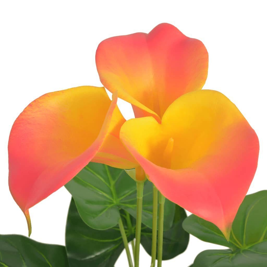 realistisch, cm und Rot Topf Künstliche Pflanze mit vidaXL, cm Künstliche 45 Höhe Zimmerpflanze Gelb Calla-Lilie 0