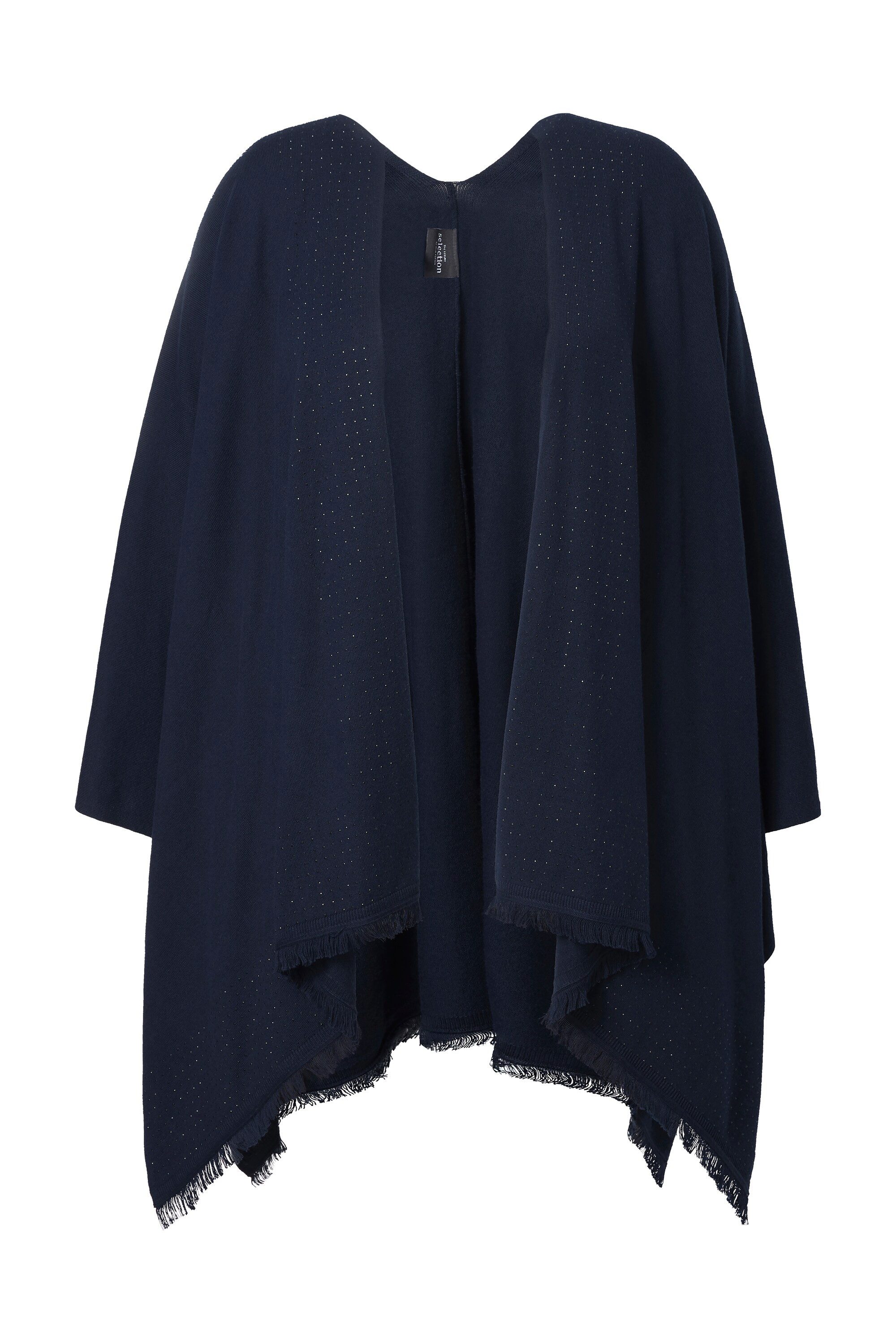 Ulla Popken Strickjacke Strickponcho Oversized Ziersteine offene Form günstig online kaufen