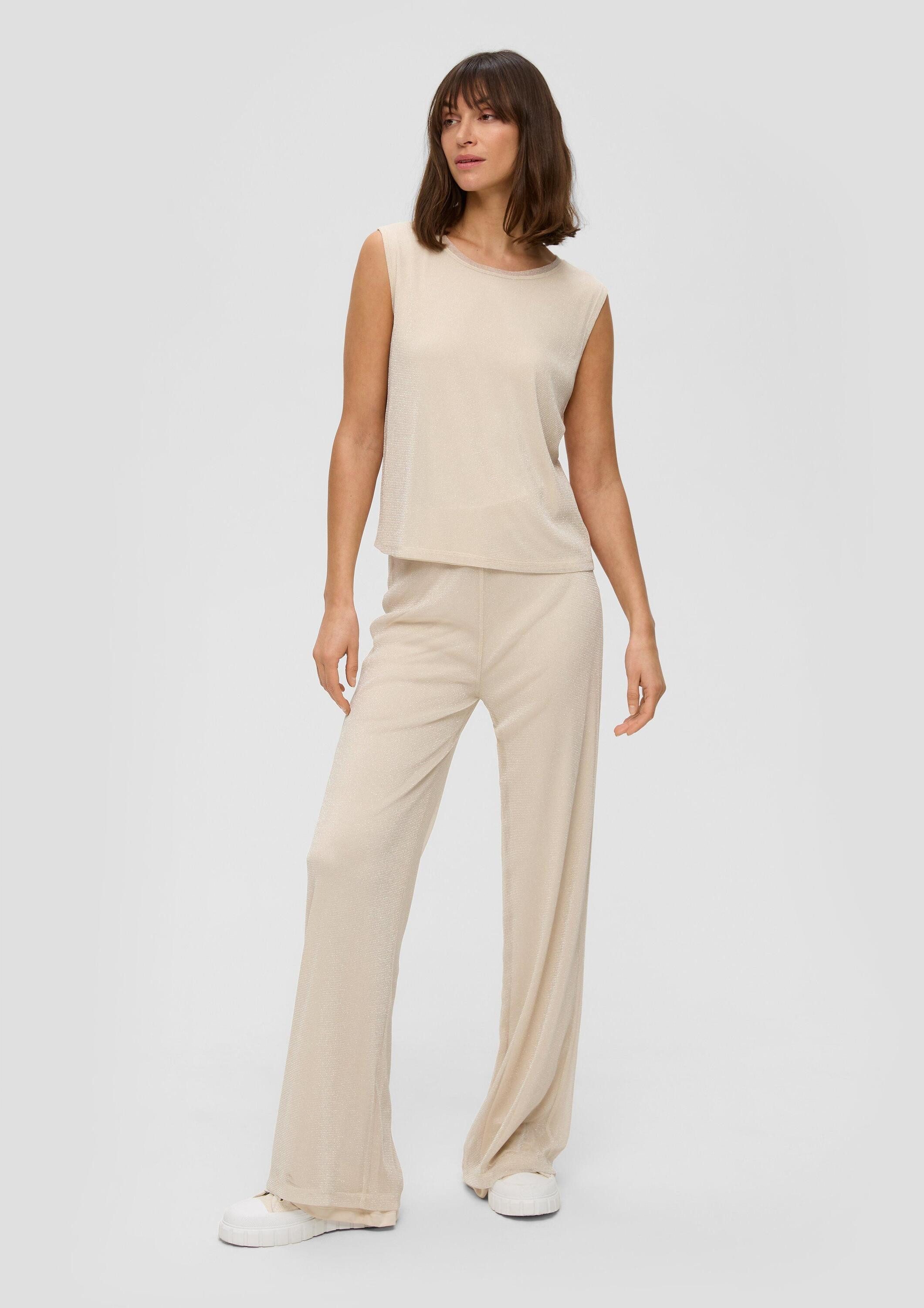 s.Oliver Chinos Hose Regular: Wide-Leg-Hose in Glitzer-Optik