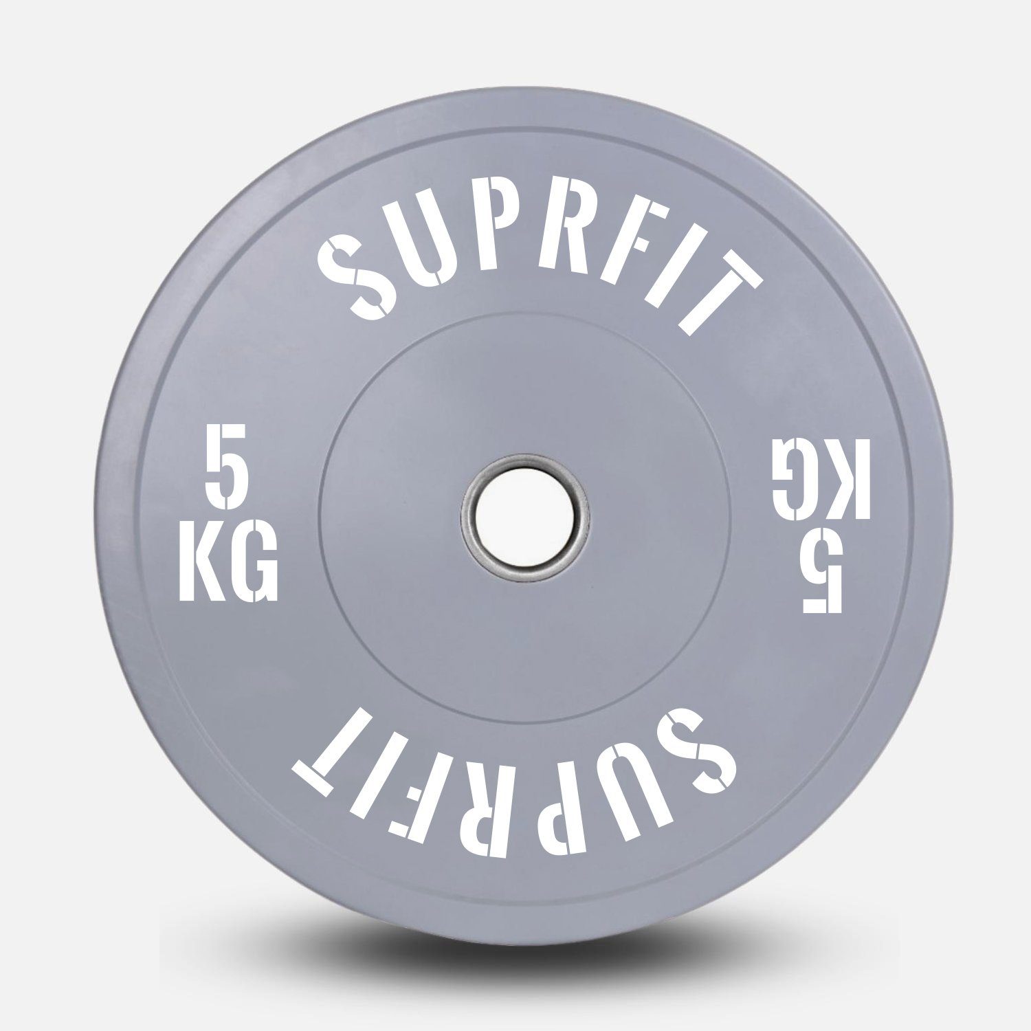 Hantelscheiben Grau Logo (einzeln) SUPRFIT SF Plate Colored White Bumper