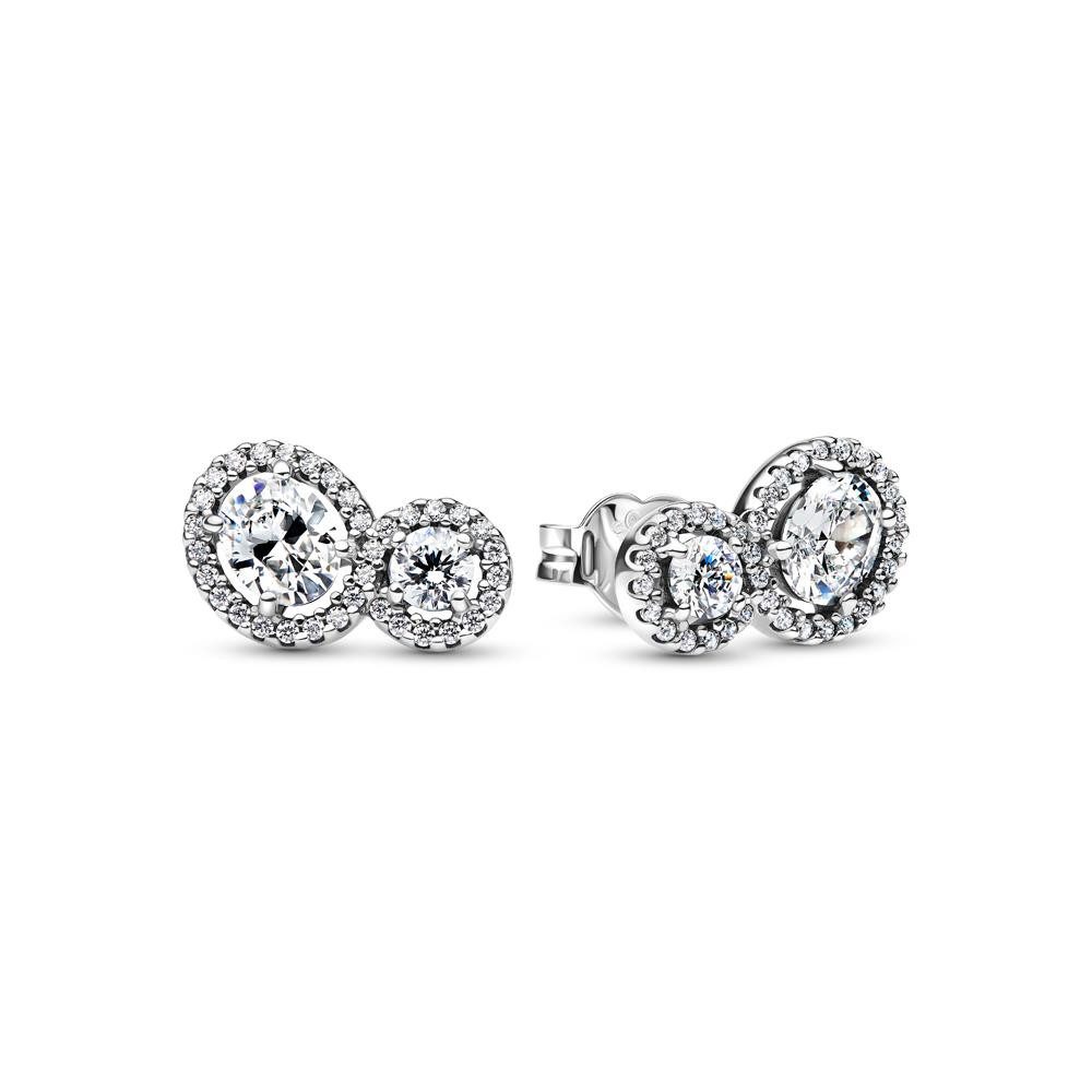 Paar Ohrstecker PANDORA Timeless Damen Ohrschmuck aus Sterlingsilber, Zirkonia