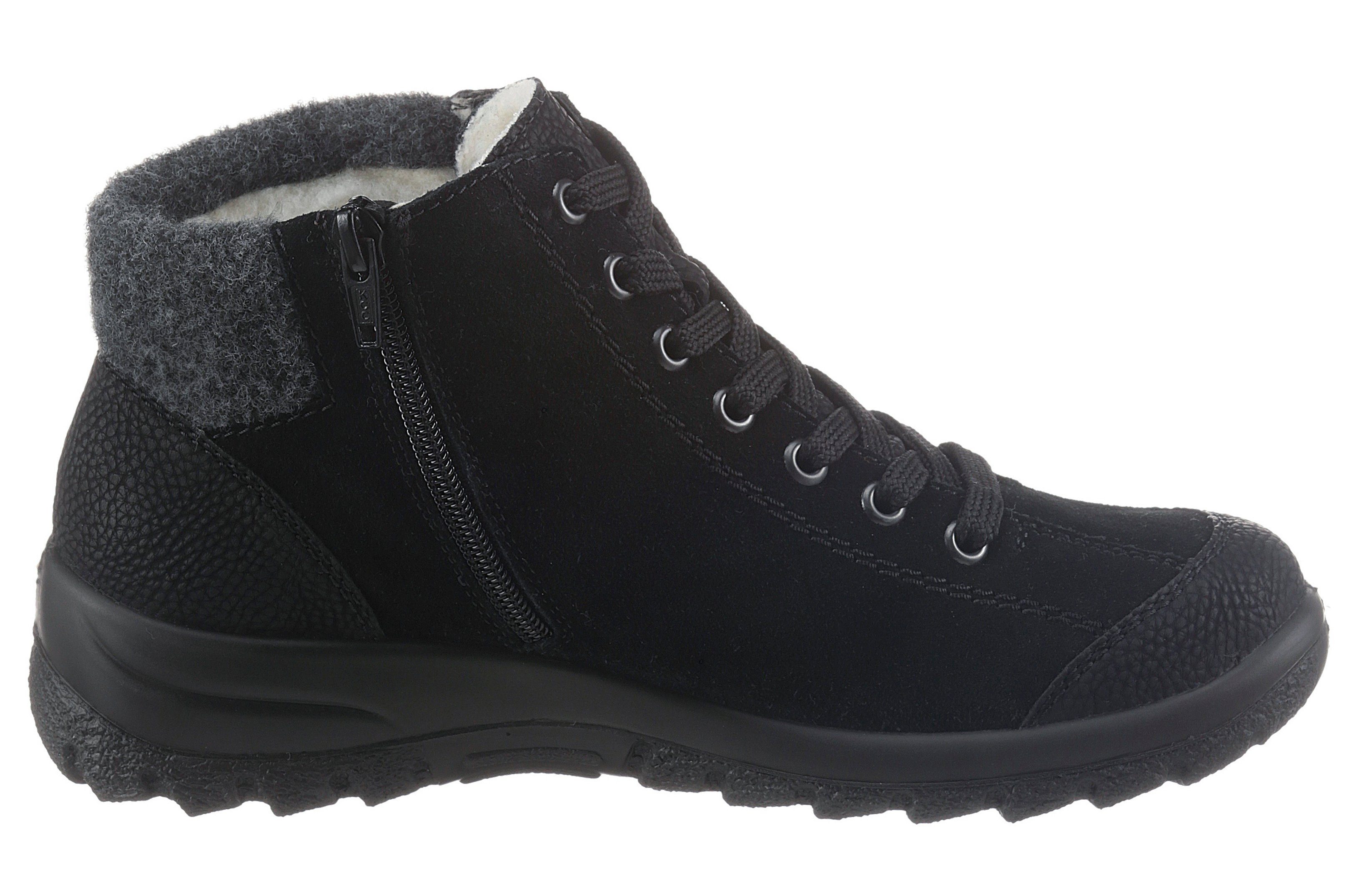 Rieker Winterboots, Outdoorboots, Winterstiefelette mit Filz-Schaftabschluss, Rieker TEX