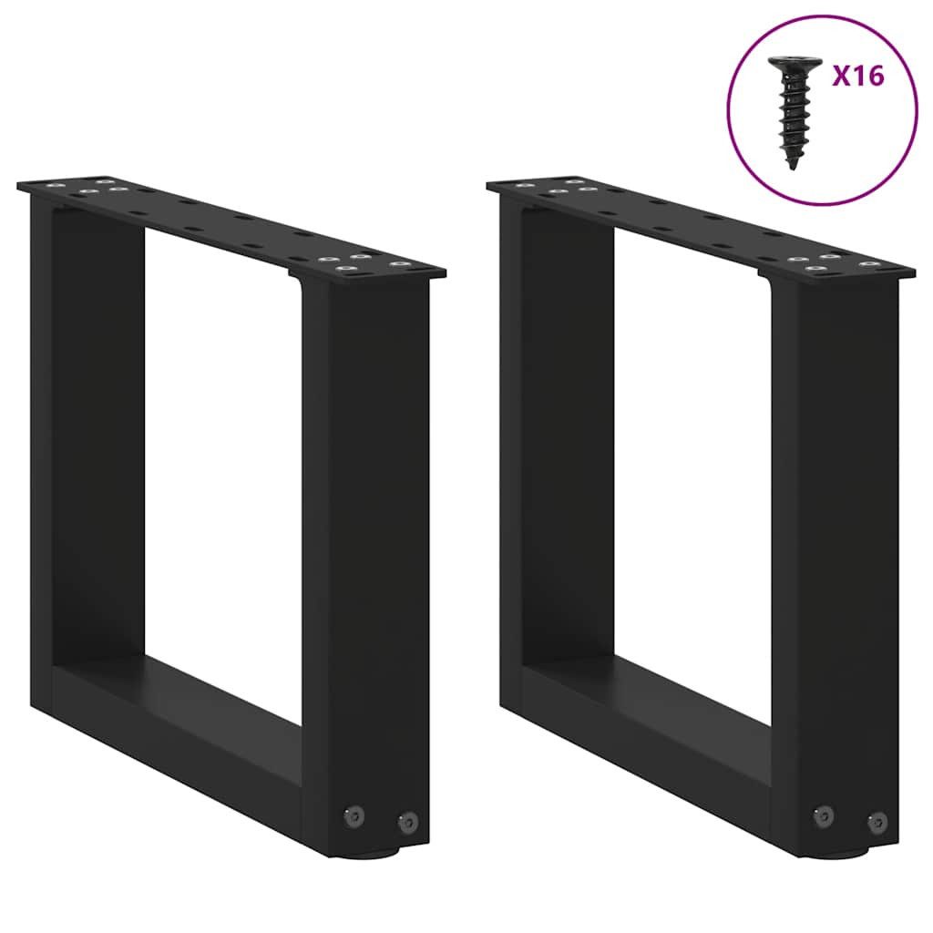 vidaXL Tischbein Couchtischbeine U-Form 2 Stk. Schwarz 30x(30-31) cm Stahl – Bild 3 von 5