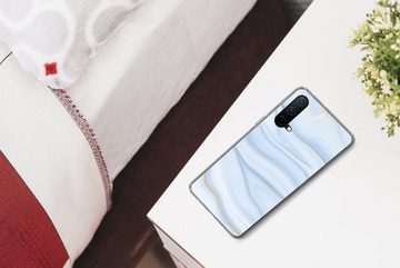 MuchoWow Handyhülle Marmor - Welle - Blau - Muster - Marmoroptik - Pastell, Phone Case, Handyhülle OnePlus Nord CE 5G, Silikon, Schutzhülle