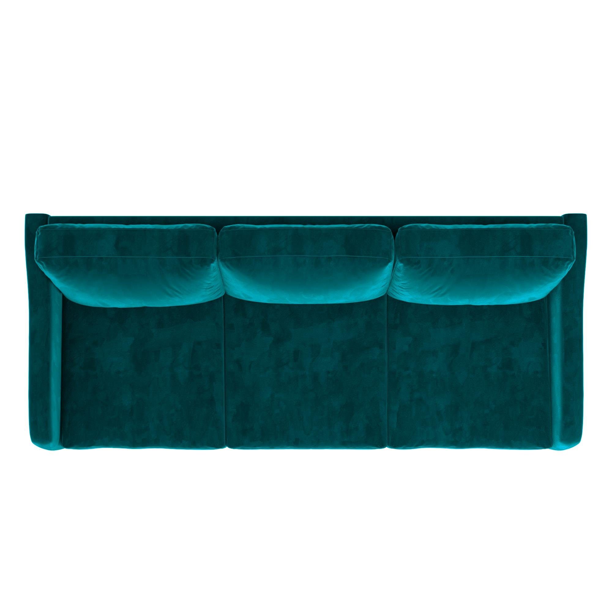loft24 Sofa Marbella, Samtoptik, 188 in grün Bezug 3-Sitzer, cm Couch, Länge
